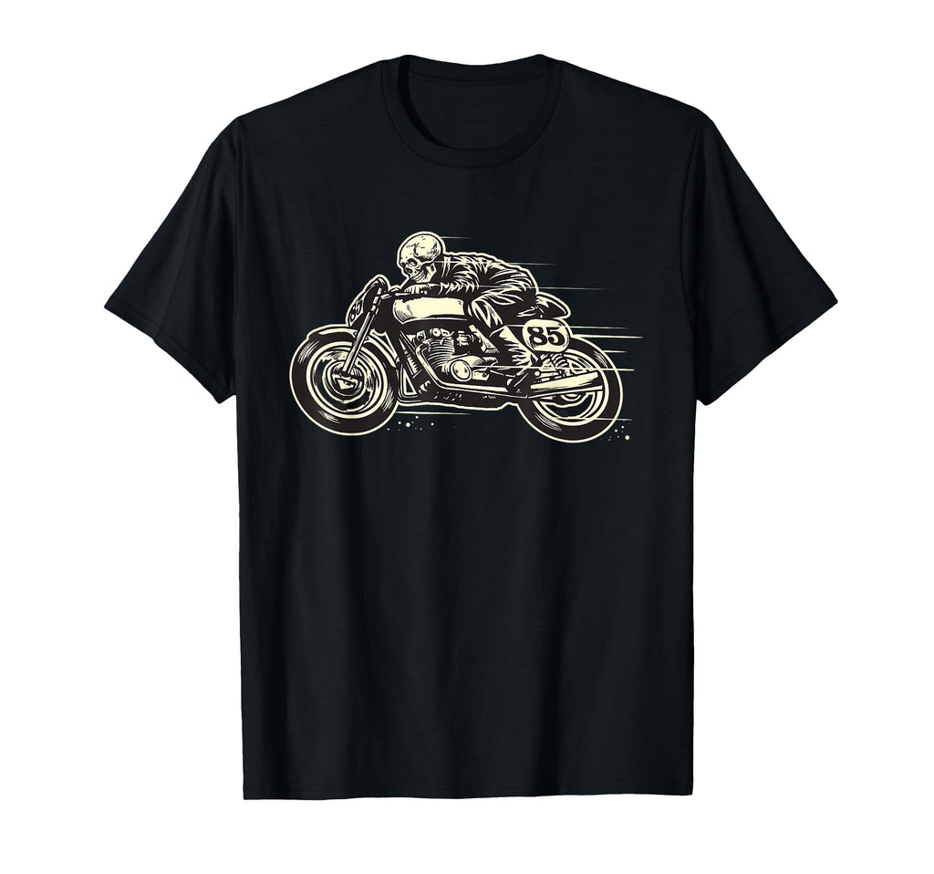 Cafe Racer Ghost Race Rider Motorcycle T-Shirt - Unique Graphic for Adults - T-Shirt, Sweatshirt, Hoodie