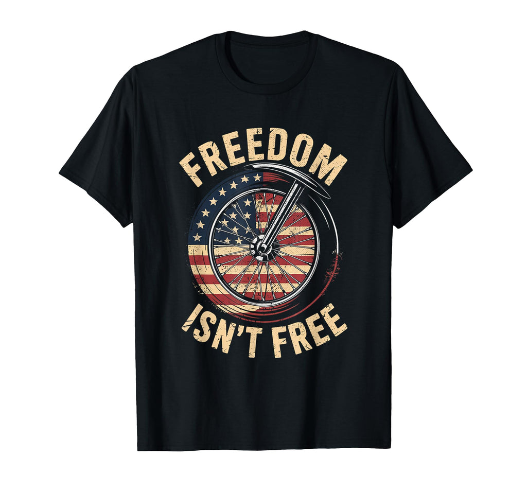 Freedom Isnt Free Patriot Motorcycle T-Shirt - Minimalist Print Unisex - T-Shirt, Sweatshirt, Hoodie