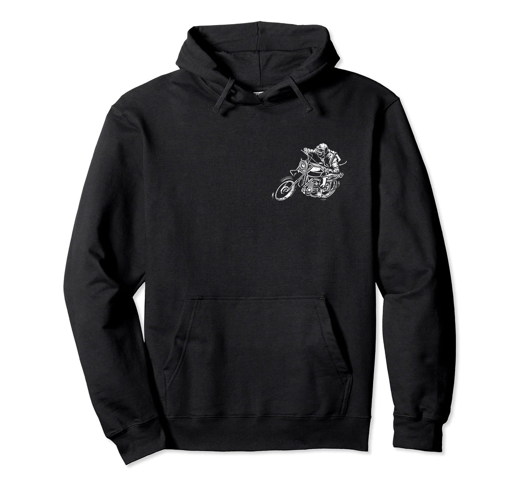 Motorcycle Racing Distressed Hoodie - Novelty Apparel Unisex - T-Shirt, Sweatshirt, Hoodie