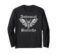 Funny Anti Social Butterfly Introvert T-Shirt - Unique Graphic Men Women - T-Shirt, Sweatshirt, Hoodie