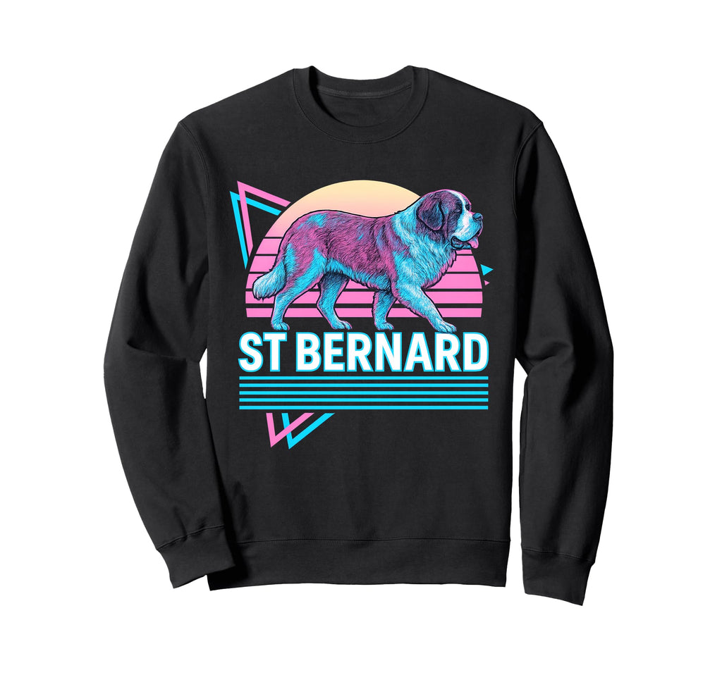 Saint Bernard Synthwave Aesthetic Sweatshirt - Trendy Graphic for Adults - T-Shirt, Sweatshirt, Hoodie