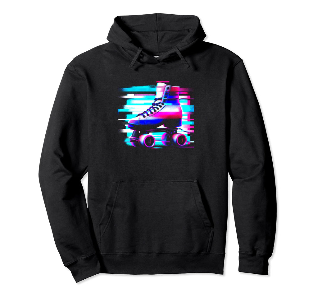 Roller Skating Glitch Rollerblading 80S Hoodie - Unique Graphic Men Women - T-Shirt, Sweatshirt, Hoodie