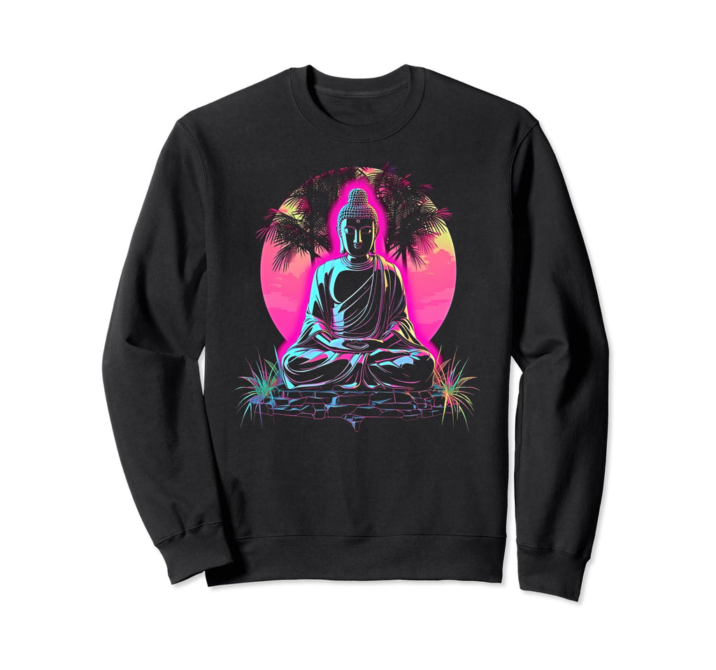 Vaporwave Buddha 80S Synthwave 2 Sweatshirt - Minimalist Print Unisex - T-Shirt, Sweatshirt, Hoodie