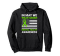 Usa Flag May We Wear Green Mental Health Hoodie - Graphic Print Unisex - T-Shirt, Sweatshirt, Hoodie