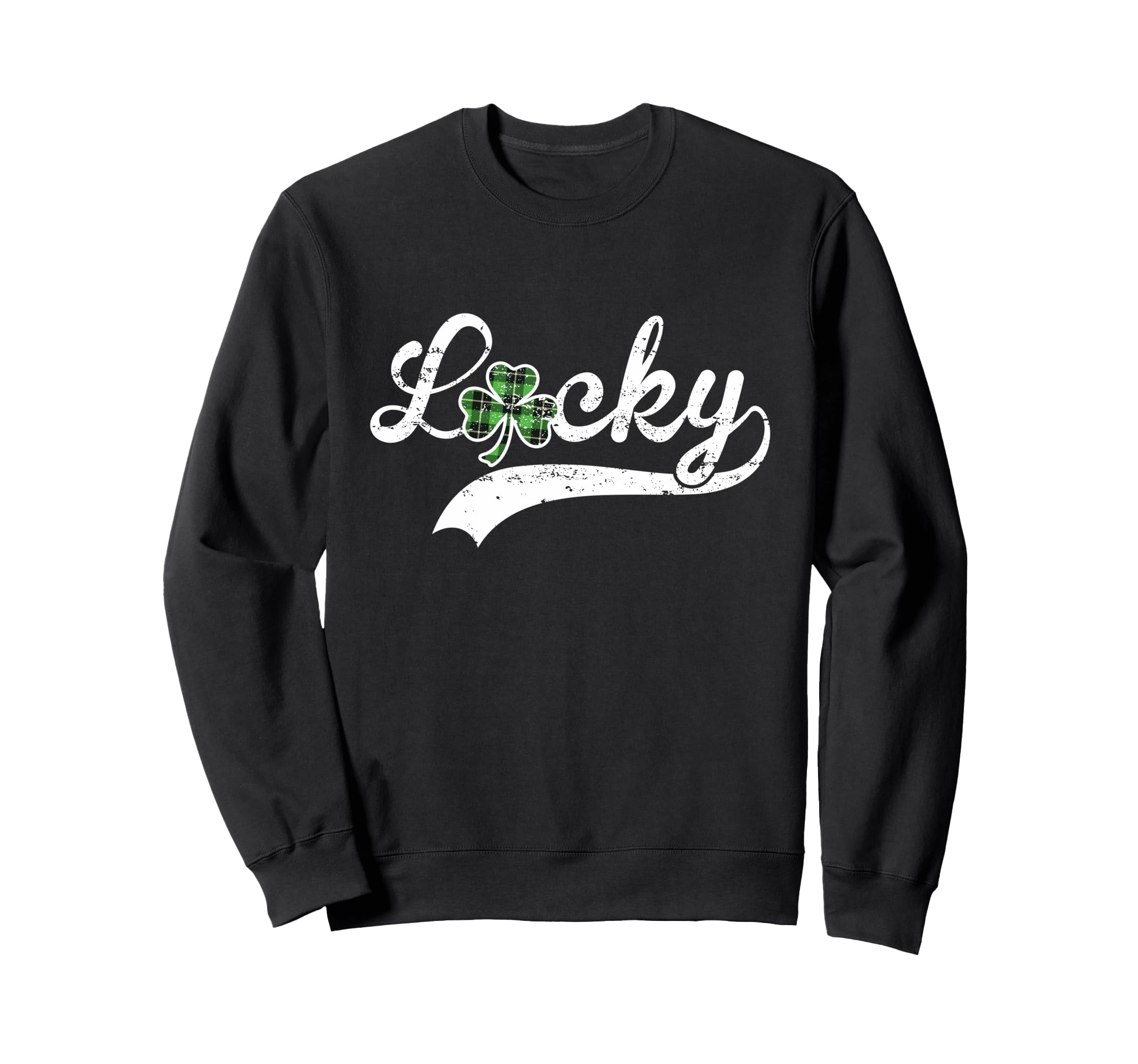 Lucky St Patricks Day Distressed Sweatshirt - Unique Graphic Men Women - T-Shirt, Sweatshirt, Hoodie