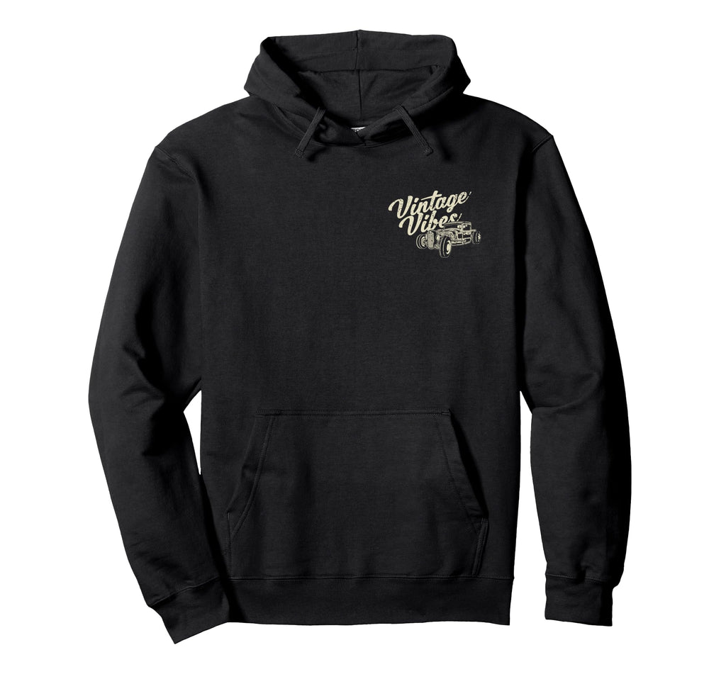 Vibes Main Street Usa Hotrod Motorcycle Hoodie - Graphic Print for Adults - T-Shirt, Sweatshirt, Hoodie