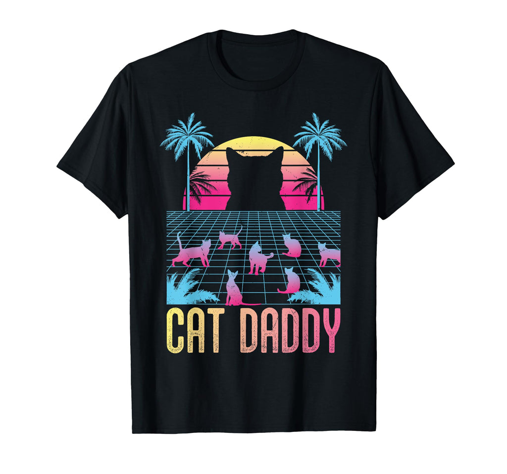 Cat Daddy Synthwave T-Shirt - Custom Art Print Unisex - T-Shirt, Sweatshirt, Hoodie