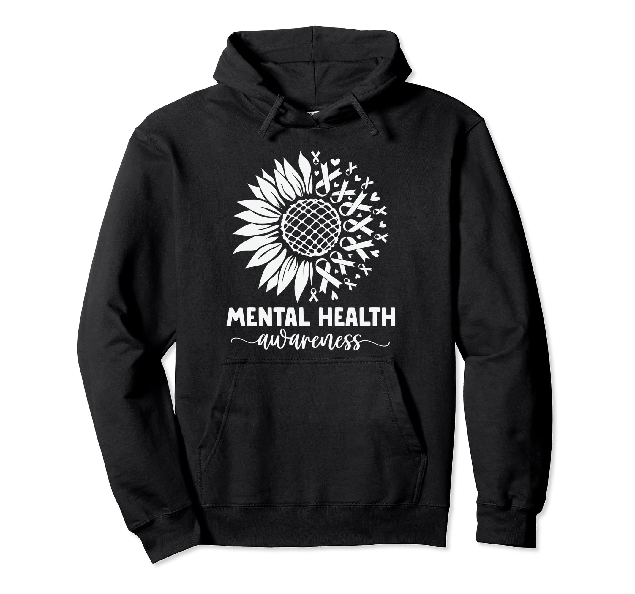 Mental Health Awareness Green Sunflower Hoodie - Graphic Print Men Women - T-Shirt, Sweatshirt, Hoodie