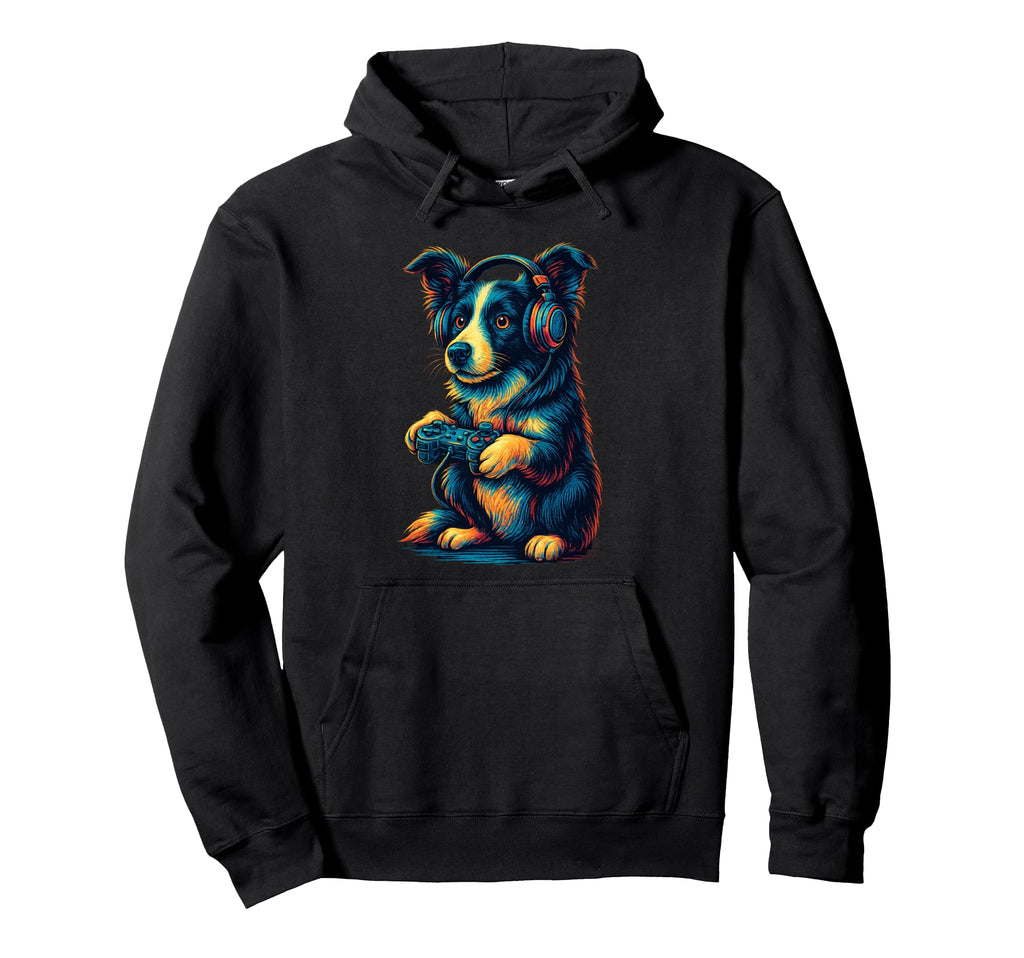 Border Collie Gamer Gaming Dog Lover Hoodie - Trendy Graphic Men Women - T-Shirt, Sweatshirt, Hoodie