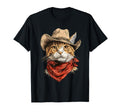 Country Western Cowgirl Funny Cowboy Cat T-Shirt - Aesthetic Graphic Unisex - T-Shirt, Sweatshirt, Hoodie