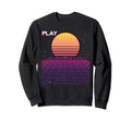 Vaporwave Aesthetic 80S Grid Sweatshirt - Fun Novelty Design for Adults - T-Shirt, Sweatshirt, Hoodie