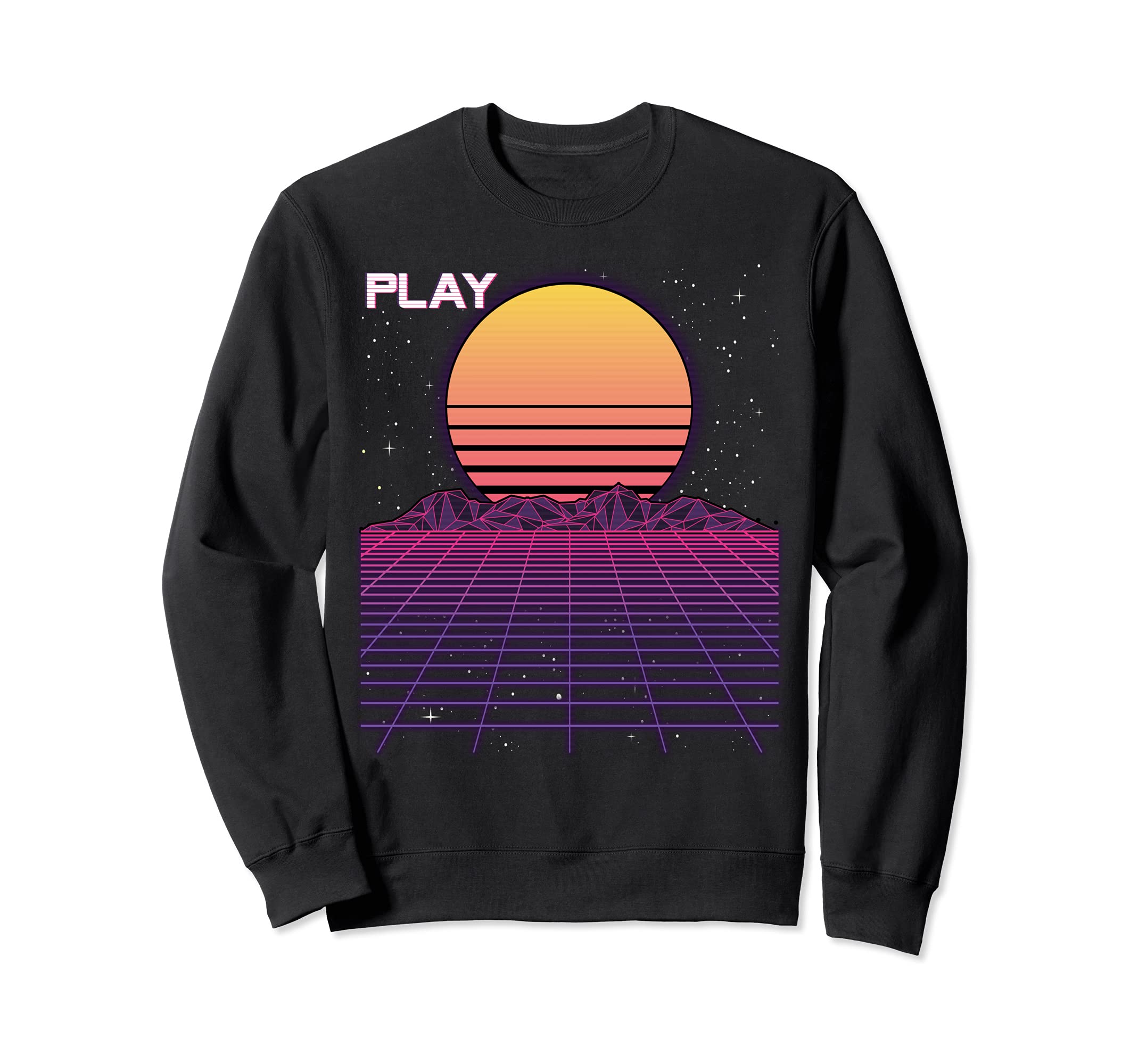Vaporwave Aesthetic 80S Grid Sweatshirt - Fun Novelty Design for Adults - T-Shirt, Sweatshirt, Hoodie