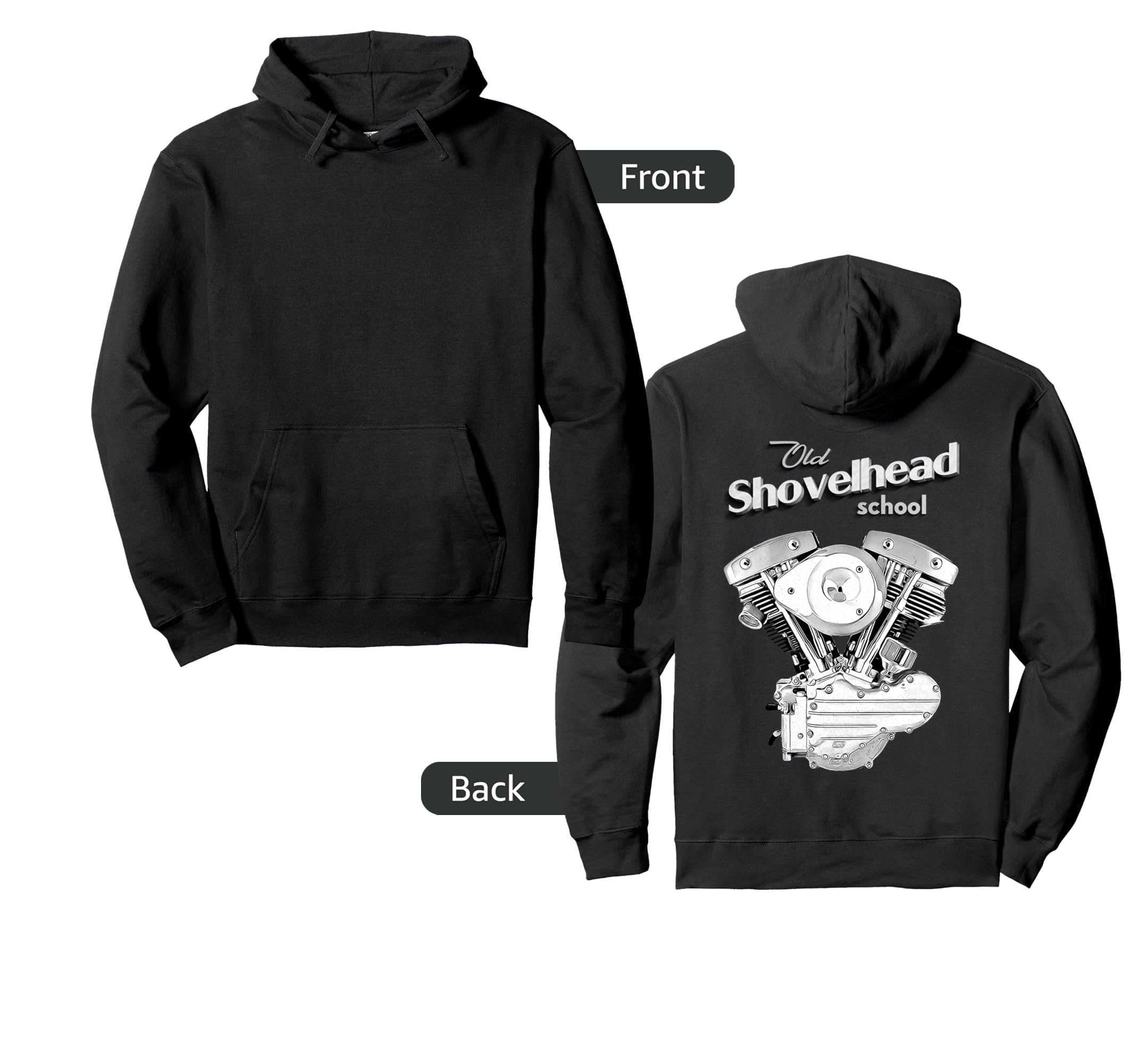 Hd Shovelhead Motorcycle Flh Engine Hoodie - Minimalist Print for Adults - T-Shirt, Sweatshirt, Hoodie