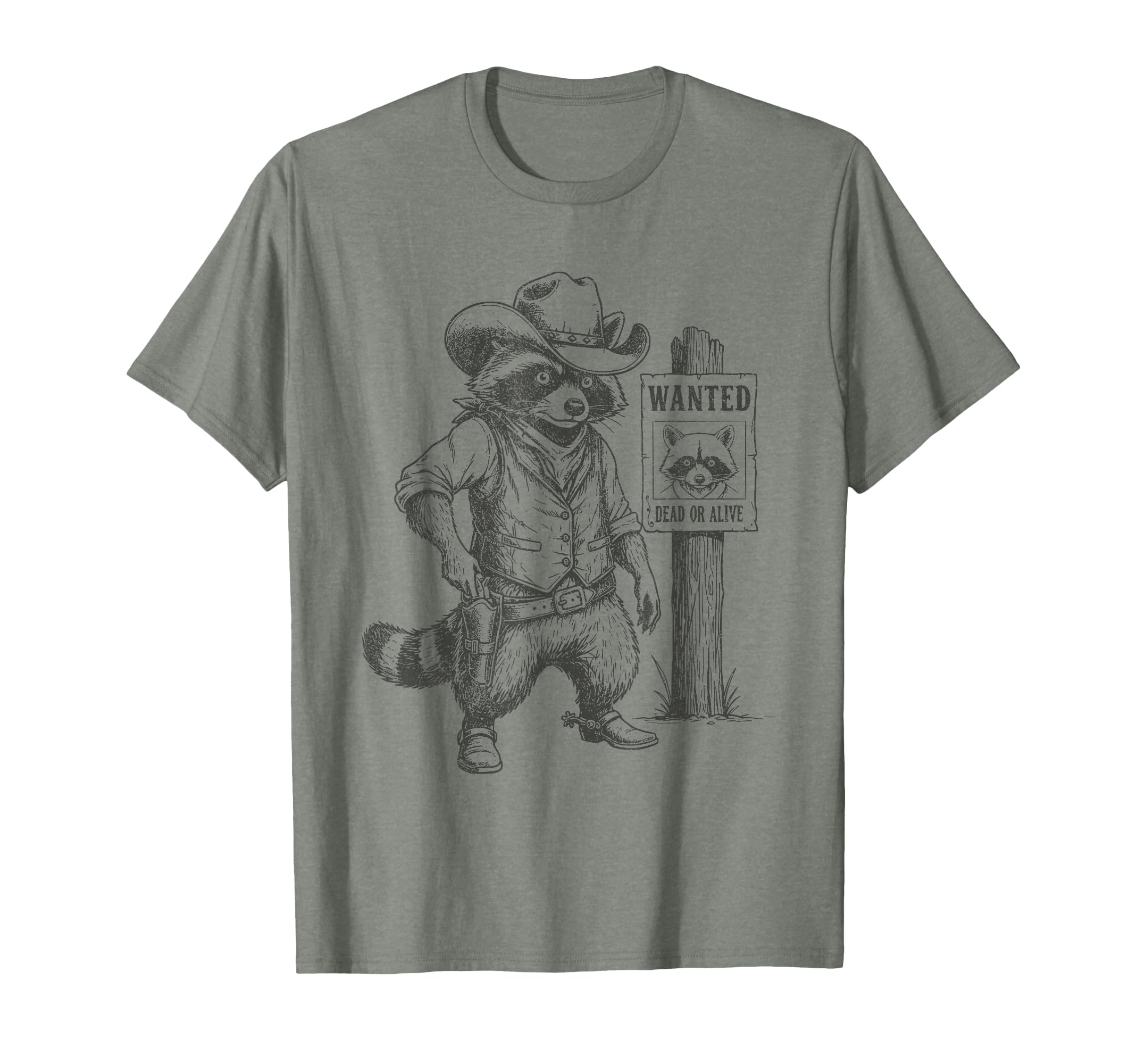 Raccoon Cowboy Western Outlaw T-Shirt - Unique Graphic Unisex - T-Shirt, Sweatshirt, Hoodie