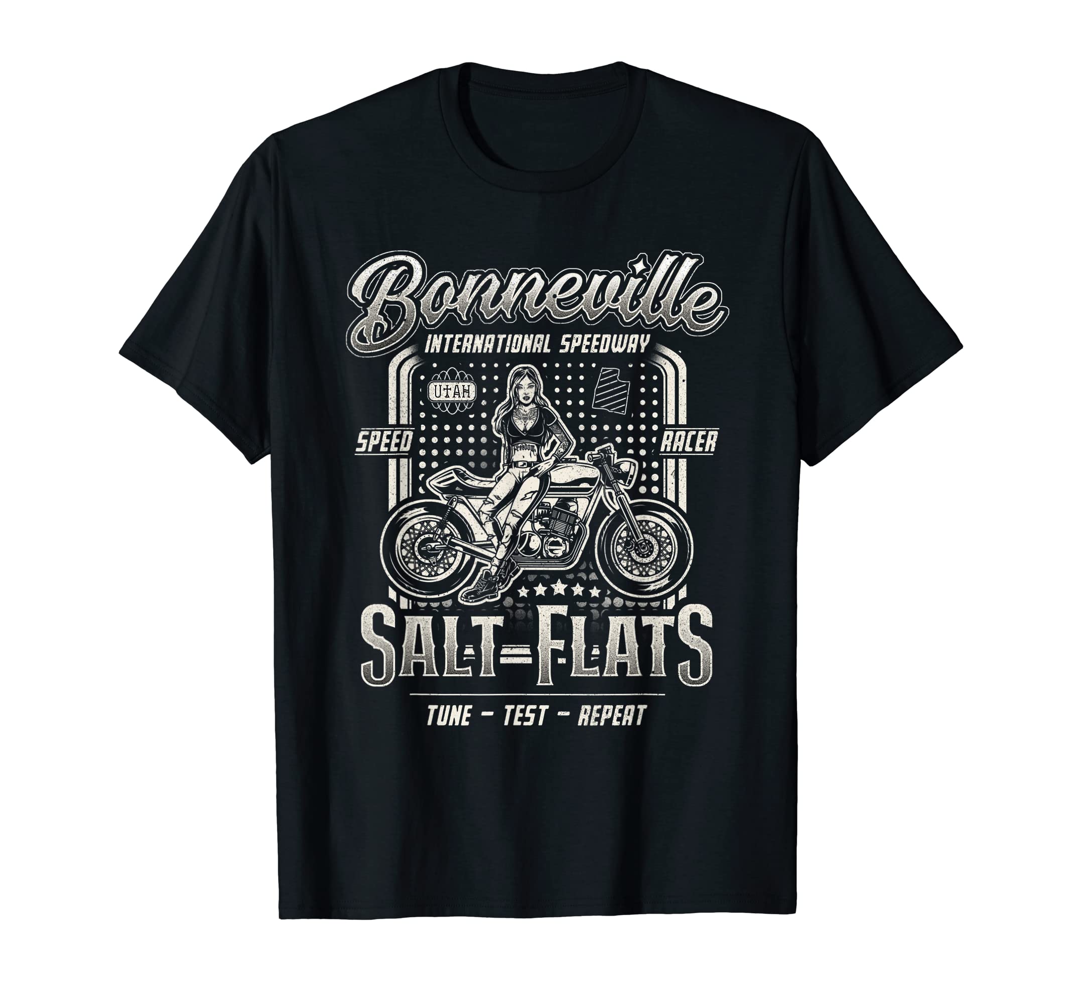 Bonneville Salt Flats Motorcycle T-Shirt - Aesthetic Graphic for Adults - T-Shirt, Sweatshirt, Hoodie