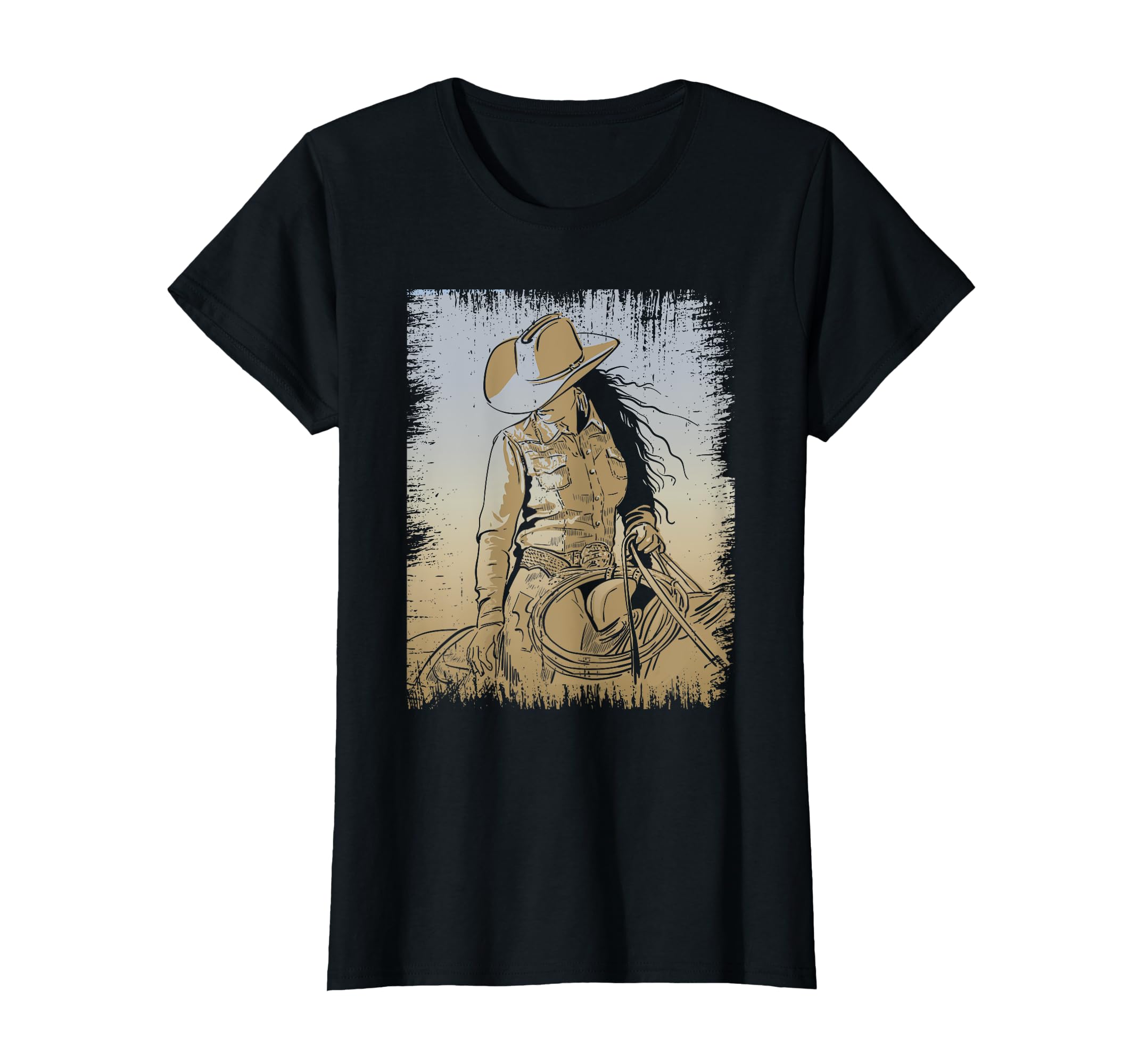 Western Riding Western Rider Riding Cowgirl T-Shirt - Graphic Print Unisex - T-Shirt, Sweatshirt, Hoodie