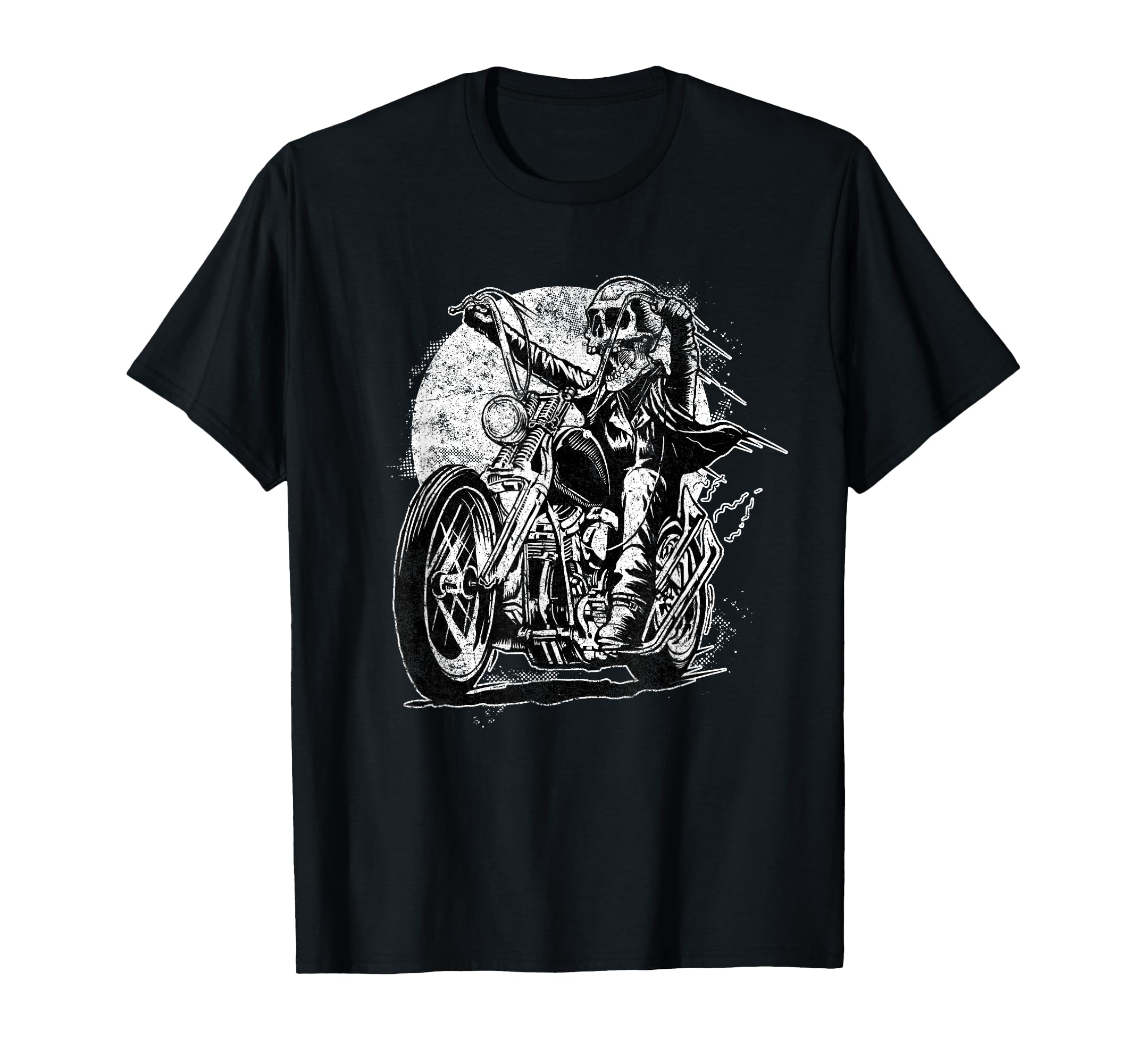 Skeleton Skull Ride Motorcycle T-Shirt - Graphic Print Men Women - T-Shirt, Sweatshirt, Hoodie