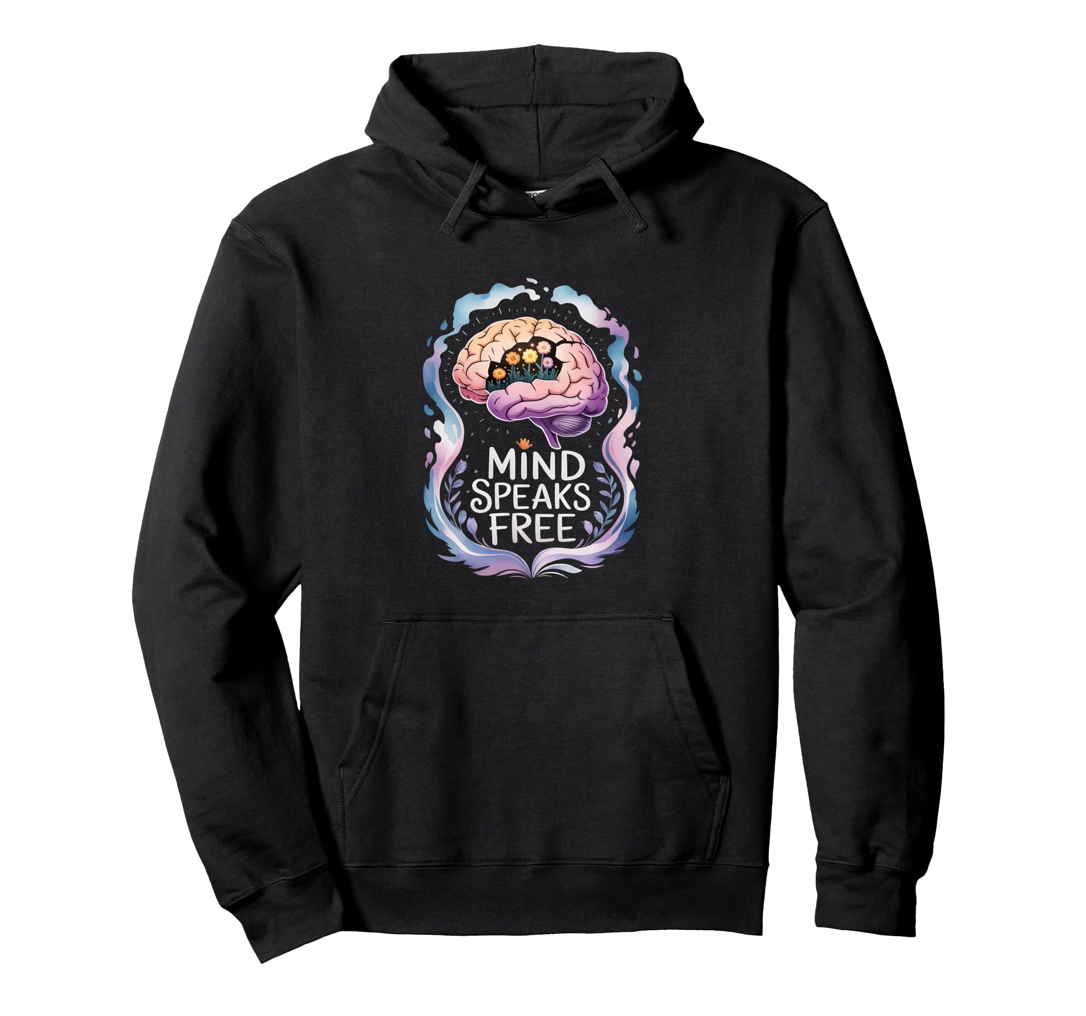 Brain Blooms Flowers Mind Free Hoodie - Casual Everyday Wear for Adults - T-Shirt, Sweatshirt, Hoodie