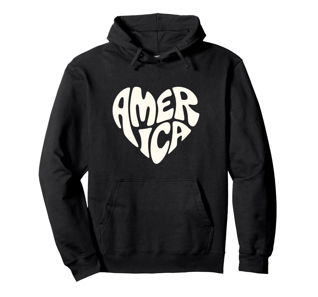 America Bubble Letters Patriotic Hoodie - Graphic Print for Adults - T-Shirt, Sweatshirt, Hoodie