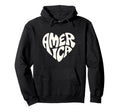 America Bubble Letters Patriotic Hoodie - Graphic Print for Adults - T-Shirt, Sweatshirt, Hoodie