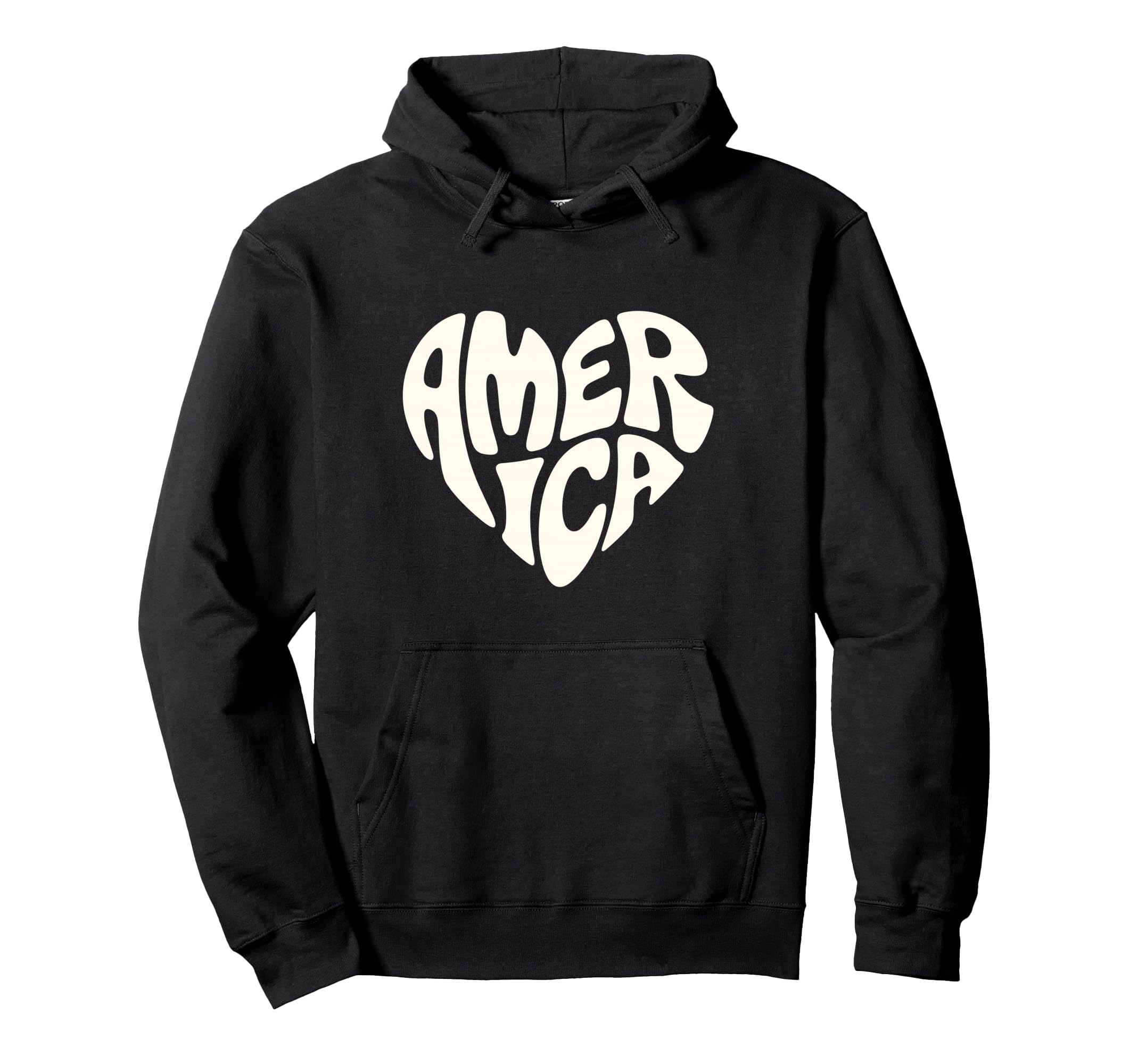 America Bubble Letters Patriotic Hoodie - Graphic Print for Adults - T-Shirt, Sweatshirt, Hoodie