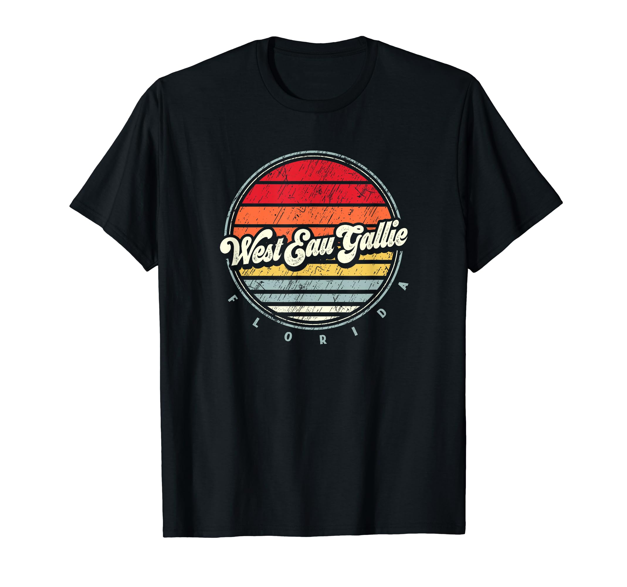 West Eau Gallie Home State 70S Sunset T-Shirt - Graphic Print for Adults - T-Shirt, Sweatshirt, Hoodie