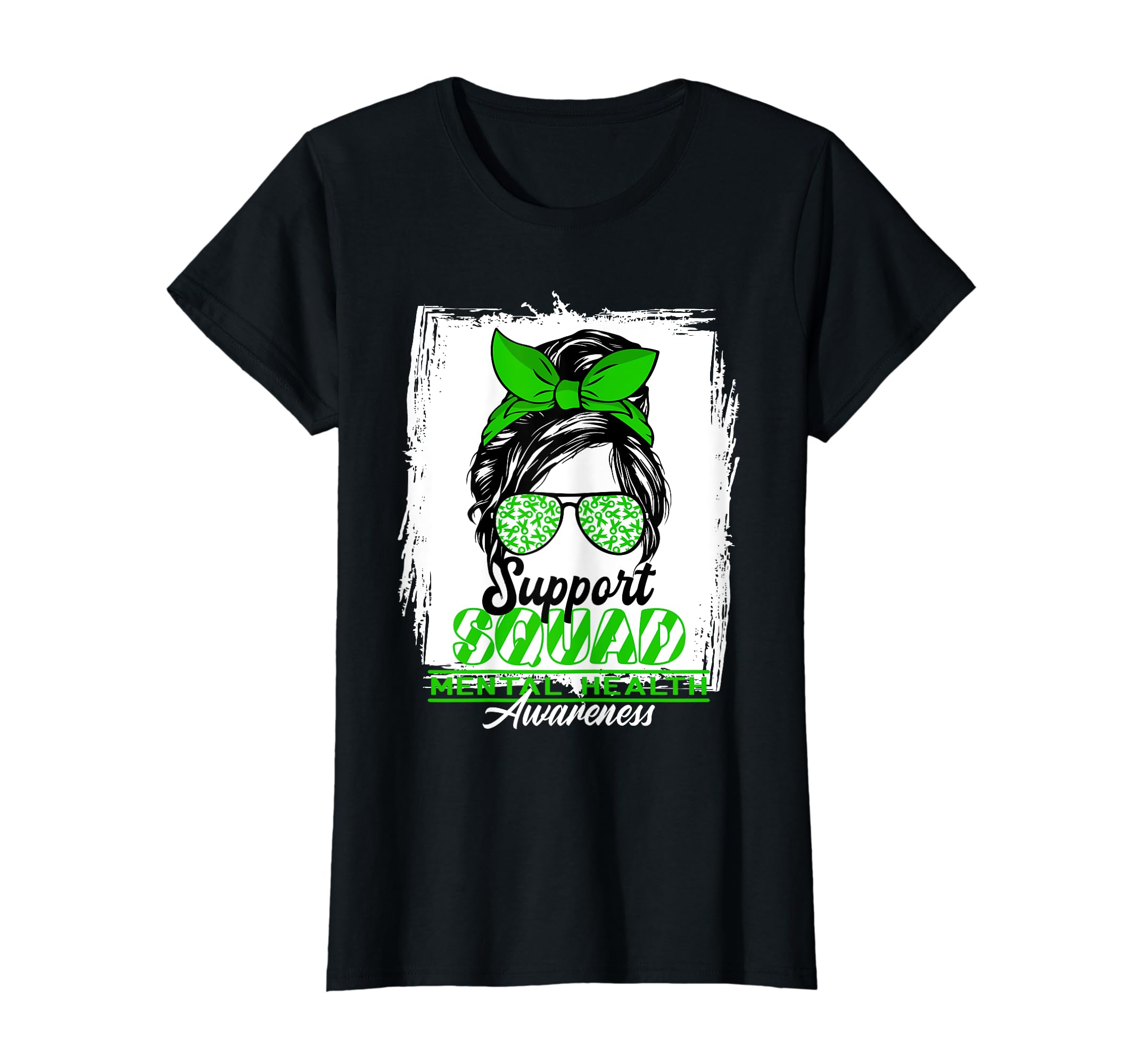 Womens Messy Bun Support Awareness T-Shirt - Unique Graphic for Adults - T-Shirt, Sweatshirt, Hoodie