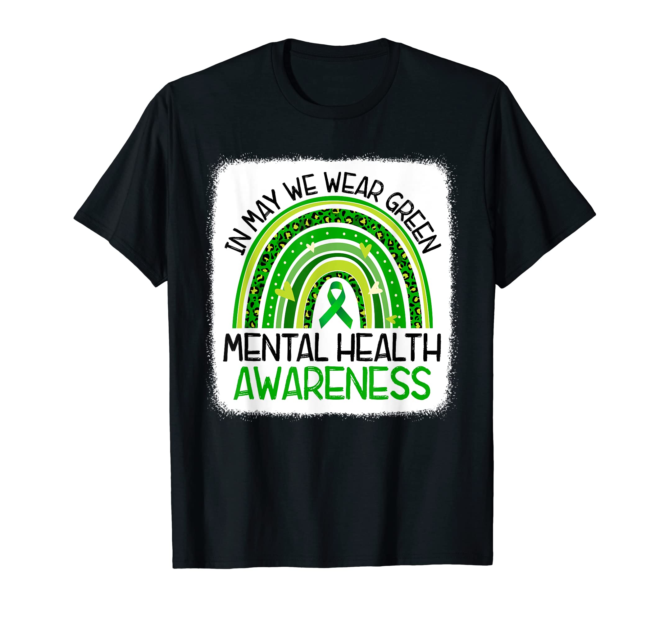 Rainbow May We Wear Green Mental Health T-Shirt - Minimalist Print Unisex - T-Shirt, Sweatshirt, Hoodie