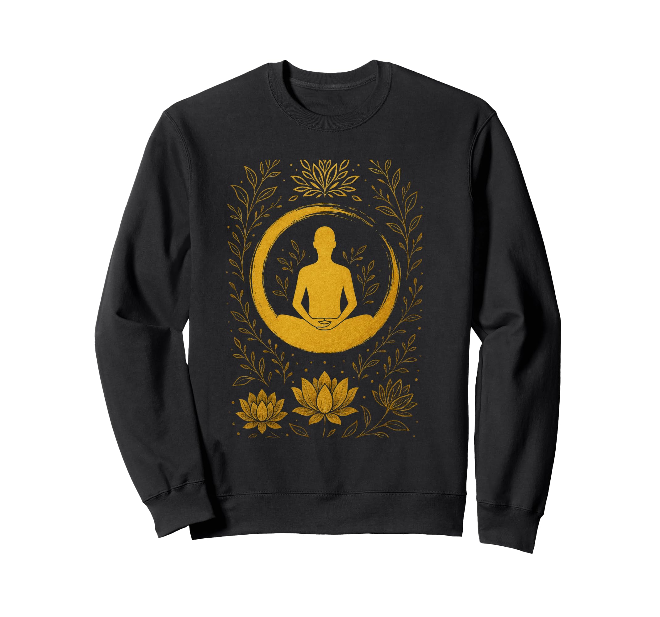 Golden Meditation Lotus Zen Yoga Sweatshirt - Graphic Print Men Women - T-Shirt, Sweatshirt, Hoodie