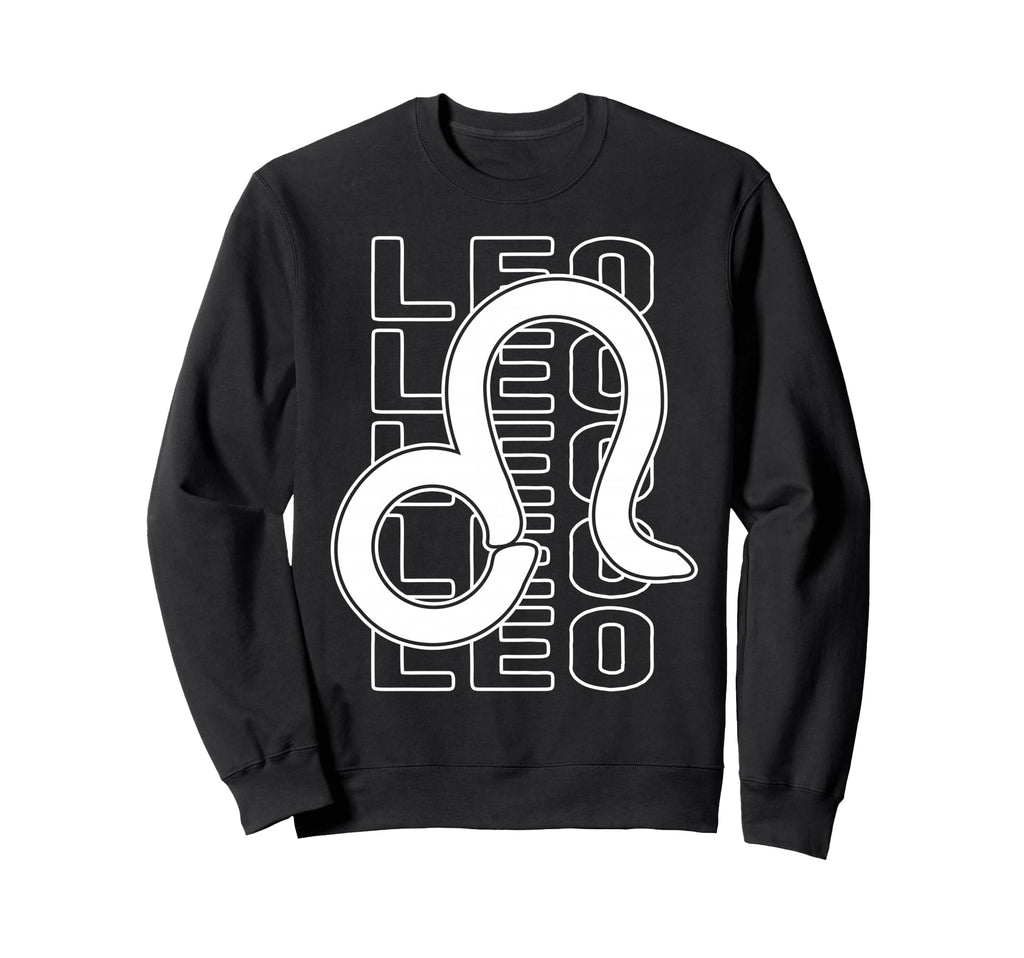 Leo Zodiac Sign Typography Sweatshirt - Novelty Apparel for Adults - T-Shirt, Sweatshirt, Hoodie