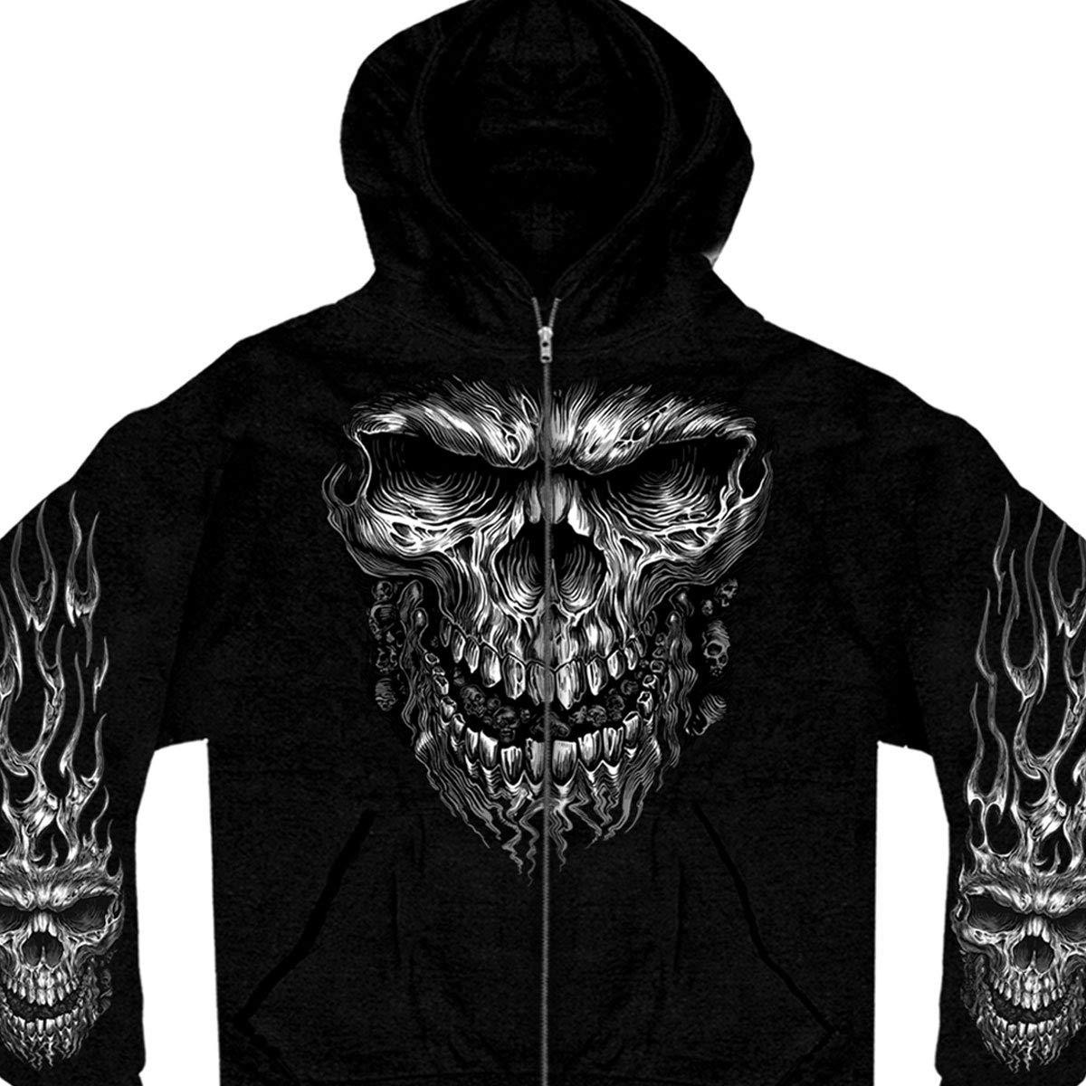 Hot Leathers Mens Shredder Skull Hooded Sweatshirt - Graphic Print Unisex - T-Shirt, Sweatshirt, Hoodie