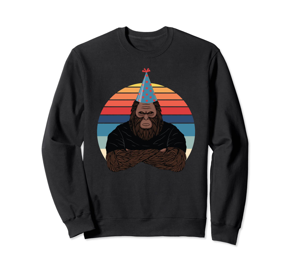 Bigfoot Party Hat Animal Funny Sweatshirt - Aesthetic Graphic for Adults - T-Shirt, Sweatshirt, Hoodie