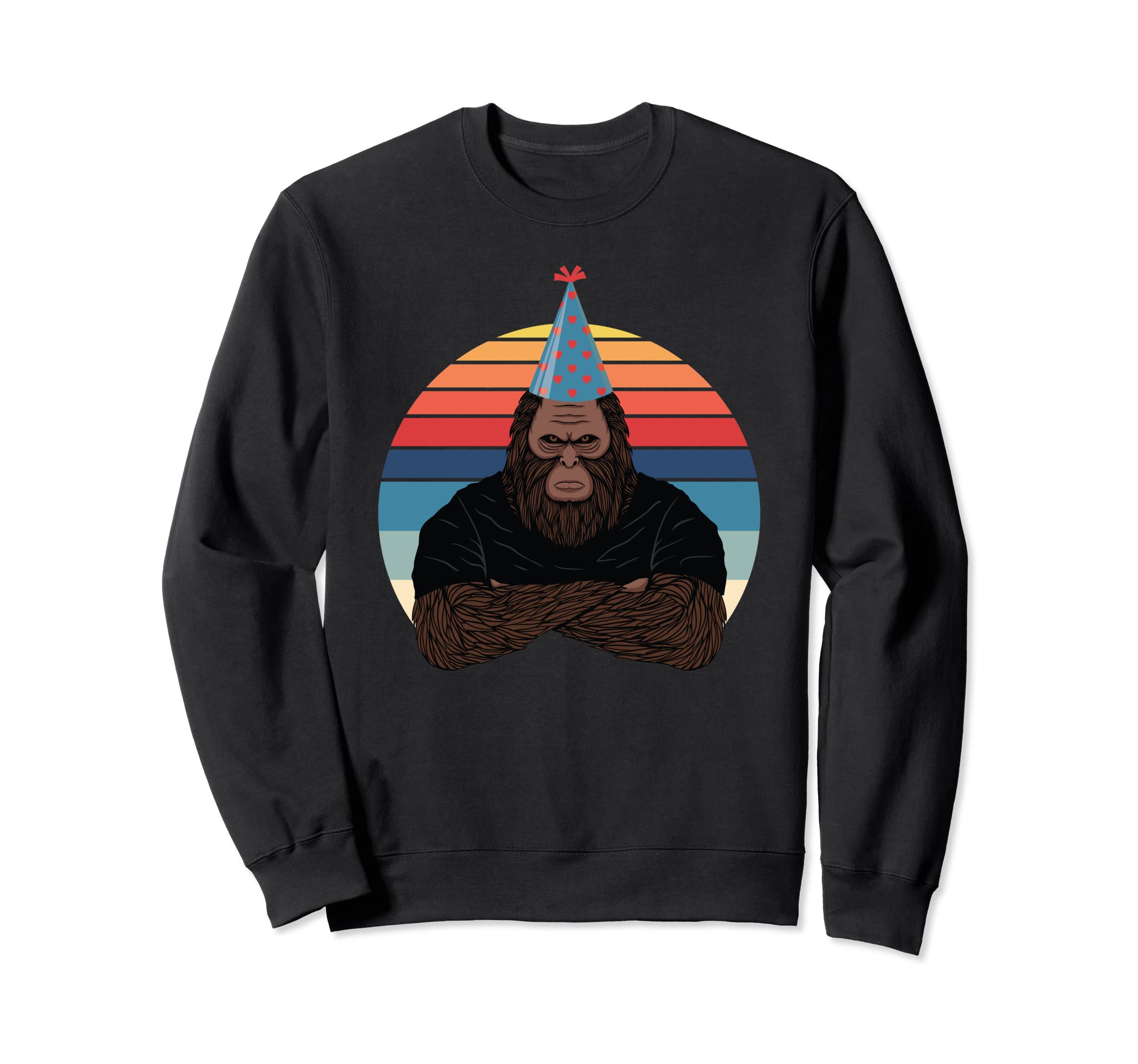 Bigfoot Party Hat Animal Funny Sweatshirt - Aesthetic Graphic for Adults - T-Shirt, Sweatshirt, Hoodie