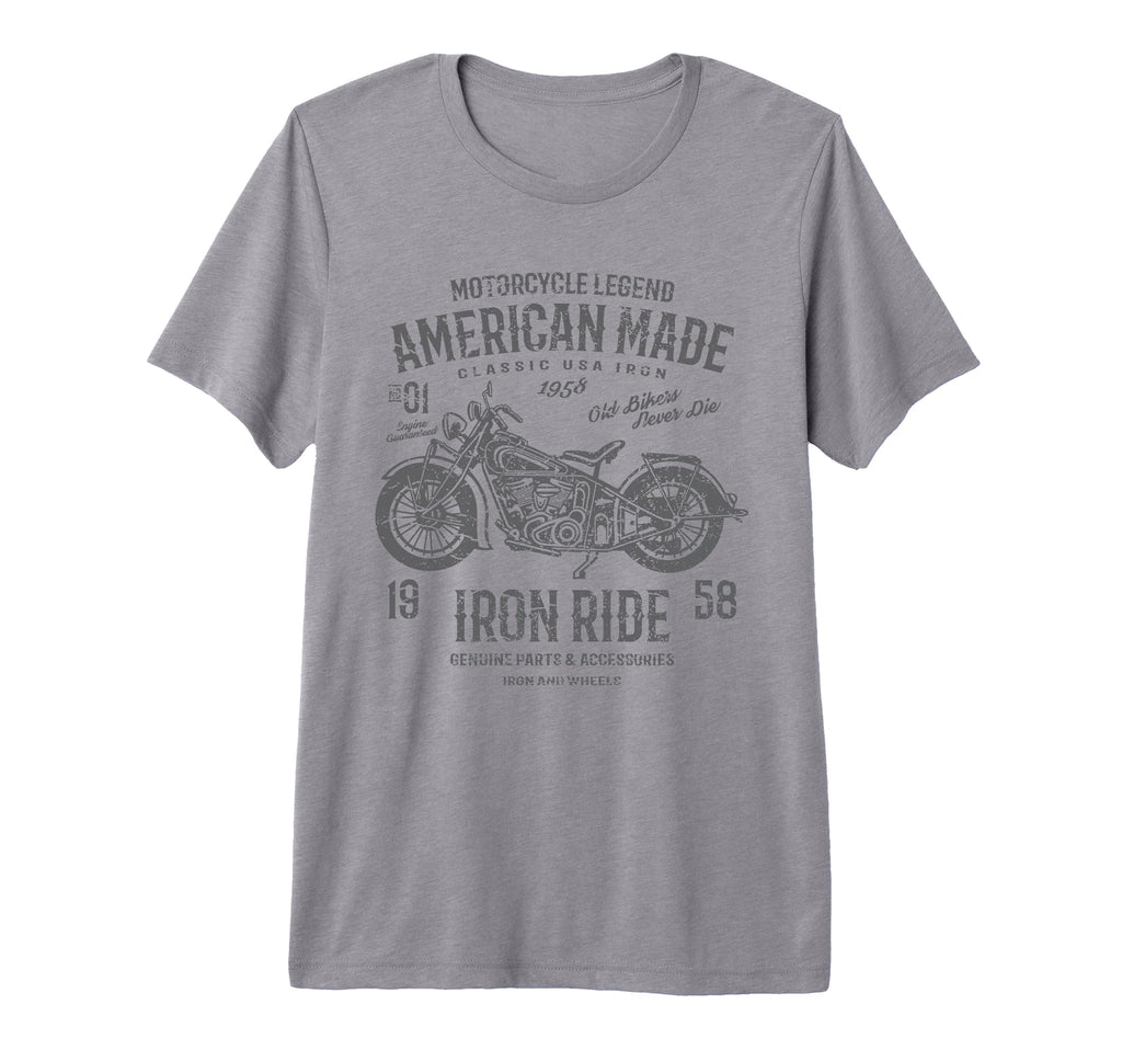 American Motorcycle Distressed Tri T-Shirt - Novelty Apparel for Adults - T-Shirt, Sweatshirt, Hoodie