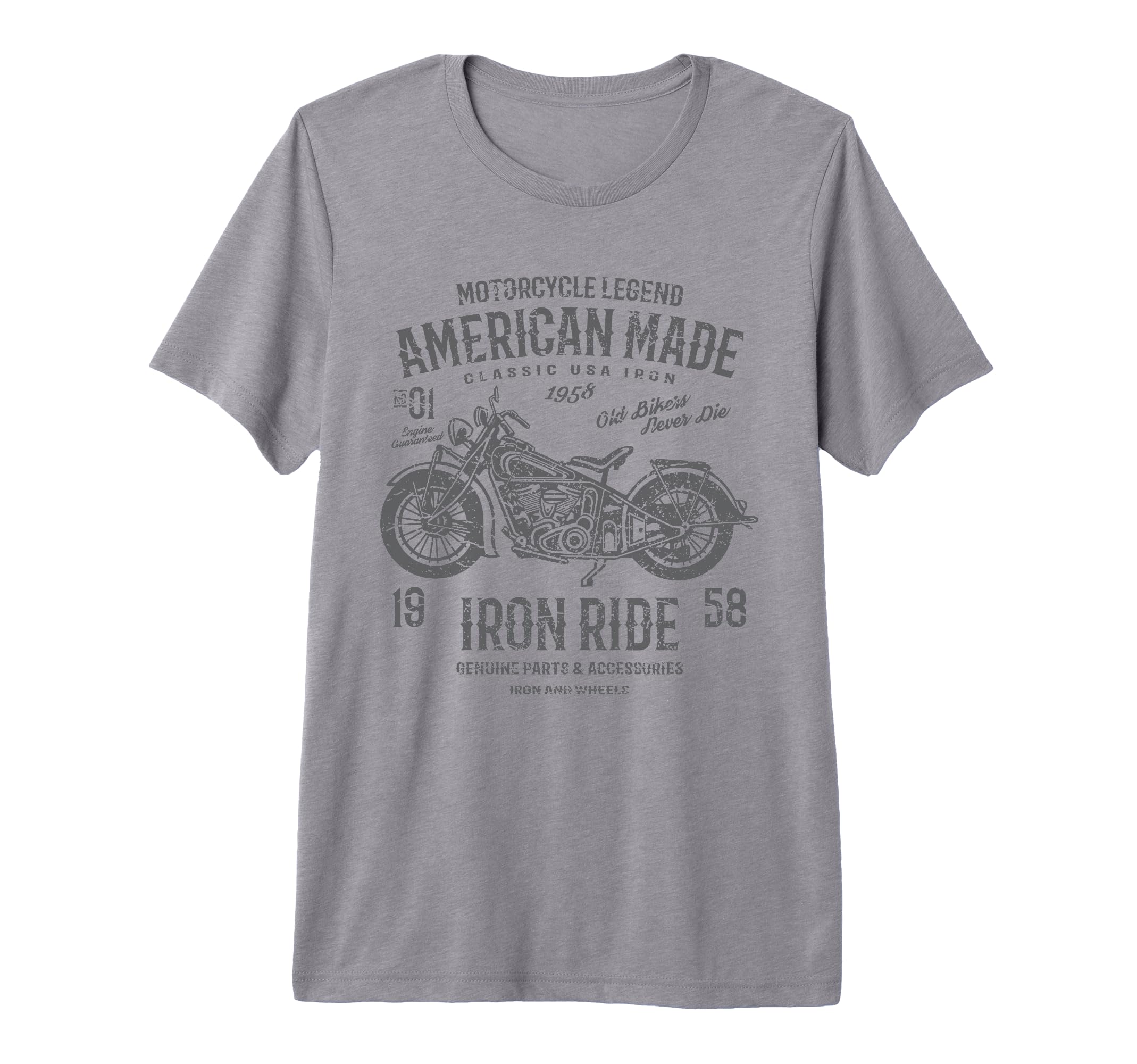 American Motorcycle Distressed Tri T-Shirt - Novelty Apparel for Adults - T-Shirt, Sweatshirt, Hoodie