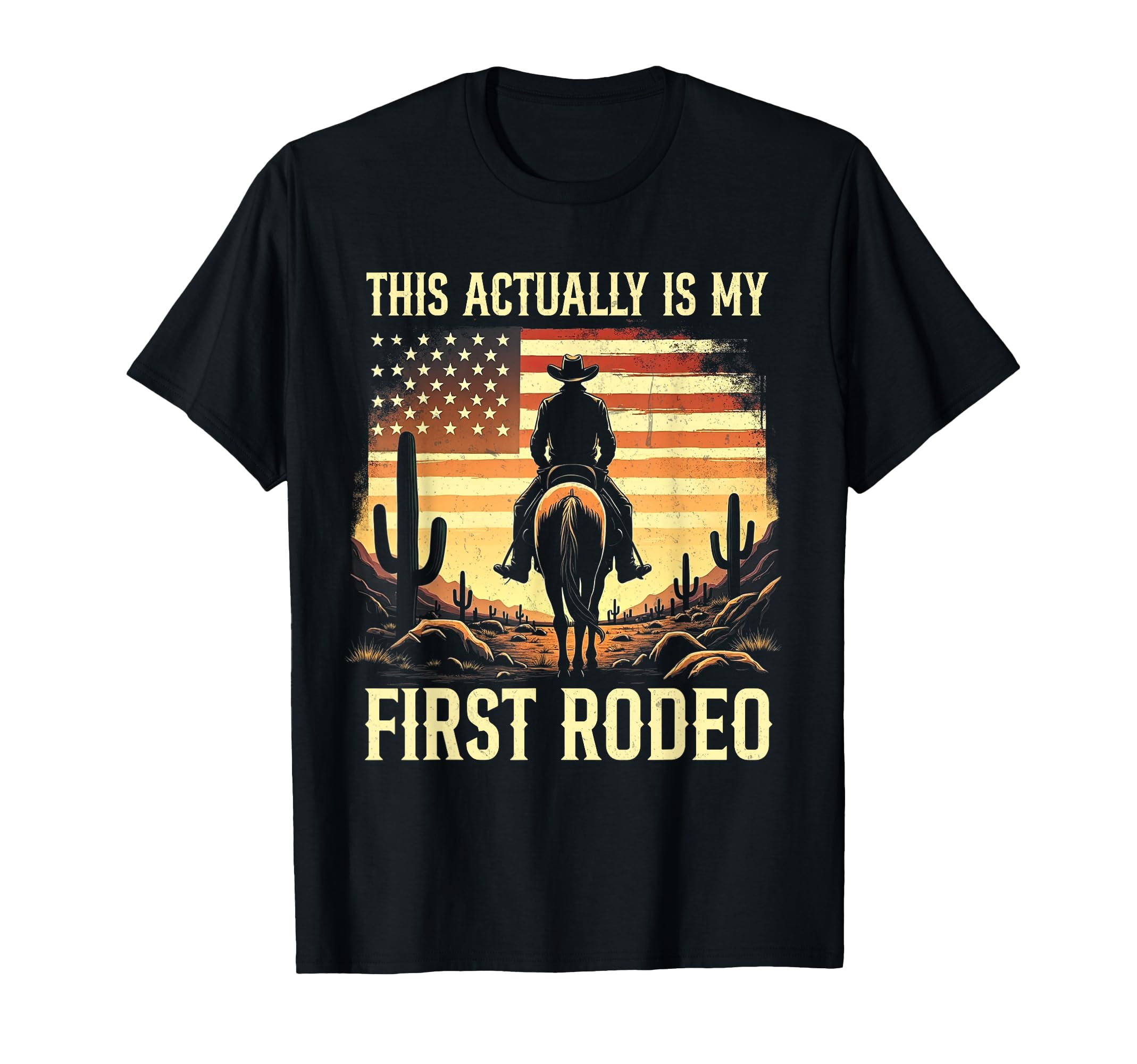 This Actually Is My First Rodeo Cowboy T-Shirt - Minimalist Print Unisex - T-Shirt, Sweatshirt, Hoodie