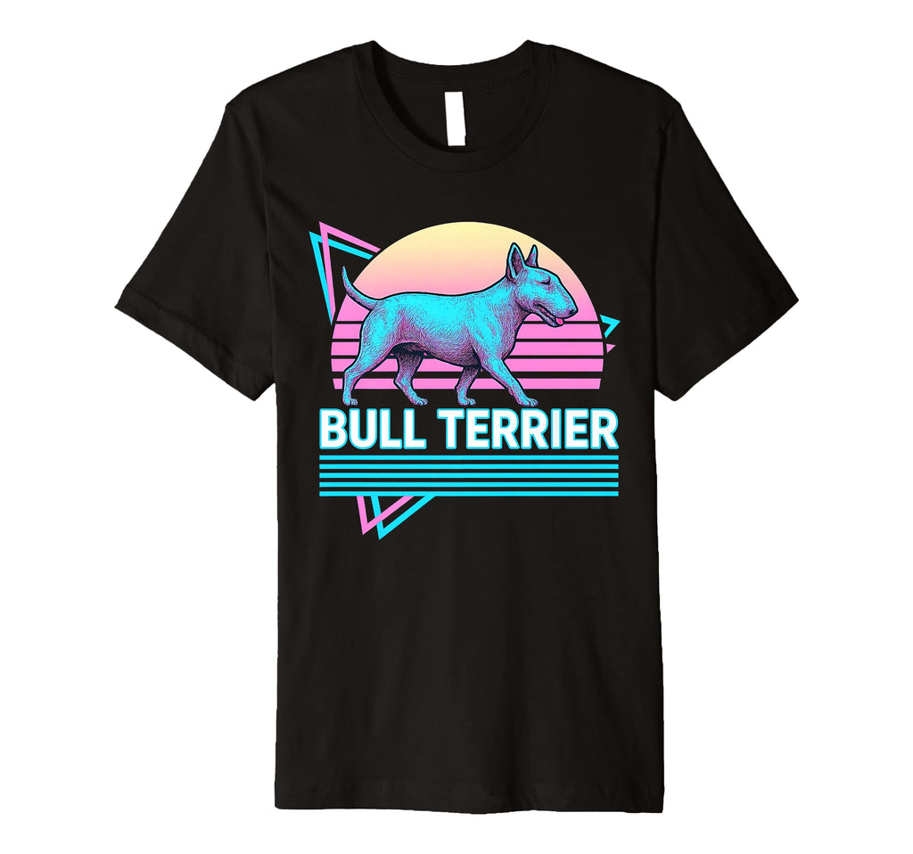 English Bull Terrier Synthwave Aesthetic T-Shirt - Graphic Print Men Women - T-Shirt, Sweatshirt, Hoodie