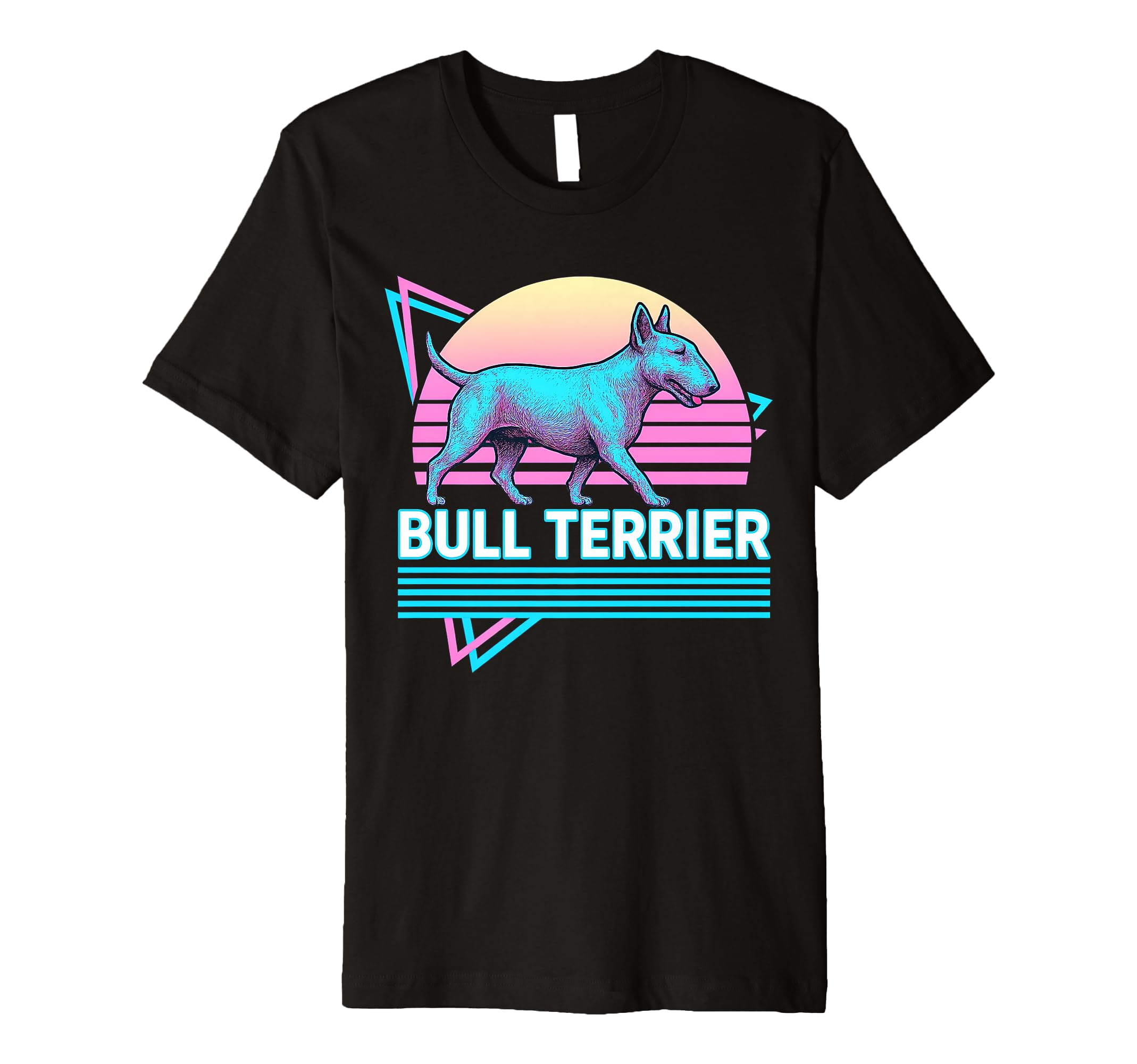 English Bull Terrier Synthwave Aesthetic T-Shirt - Graphic Print Men Women - T-Shirt, Sweatshirt, Hoodie