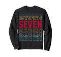Seven 7Th Birthday Layered Text 7 Sweatshirt - Fun Novelty Design Unisex - T-Shirt, Sweatshirt, Hoodie