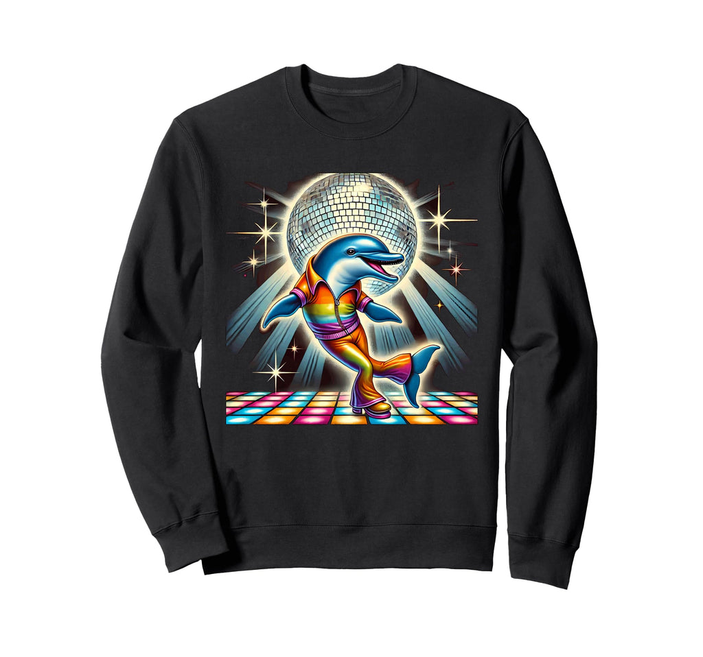 Aesthetic Dolphin Disco Sweatshirt - Graphic Print Men Women - T-Shirt, Sweatshirt, Hoodie