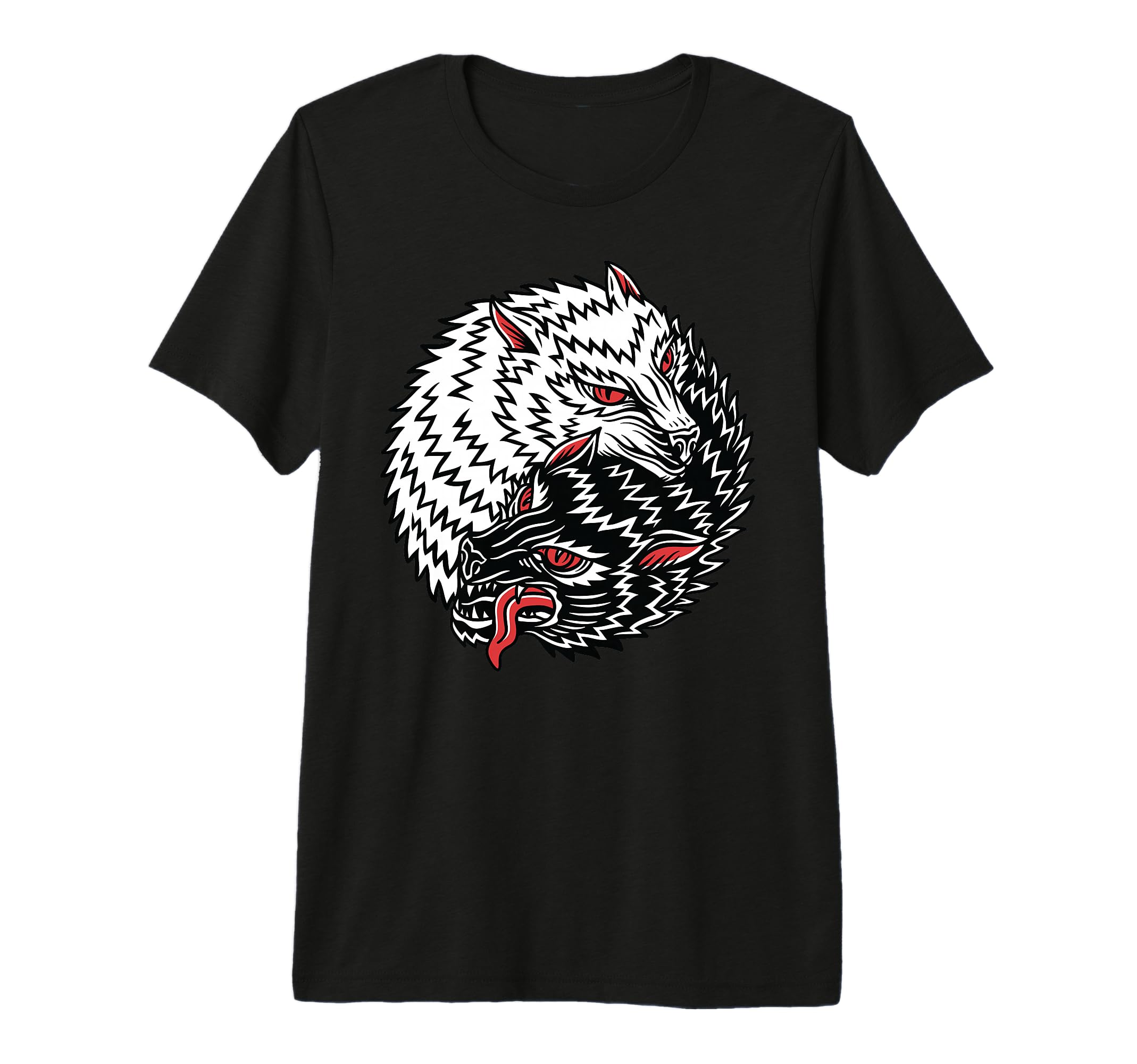 Wolf American Traditional Tattoo T-Shirt - Casual Everyday Wear for Adults - T-Shirt, Sweatshirt, Hoodie