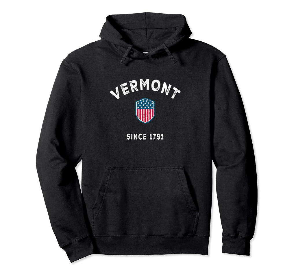 Vermont Sports Usa Flag Distressed Hoodie - Casual Everyday Wear Unisex - T-Shirt, Sweatshirt, Hoodie