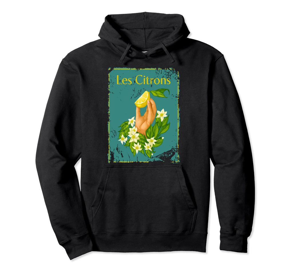 Lemon Les Citrons Distressed Hoodie - Casual Everyday Wear Unisex - T-Shirt, Sweatshirt, Hoodie