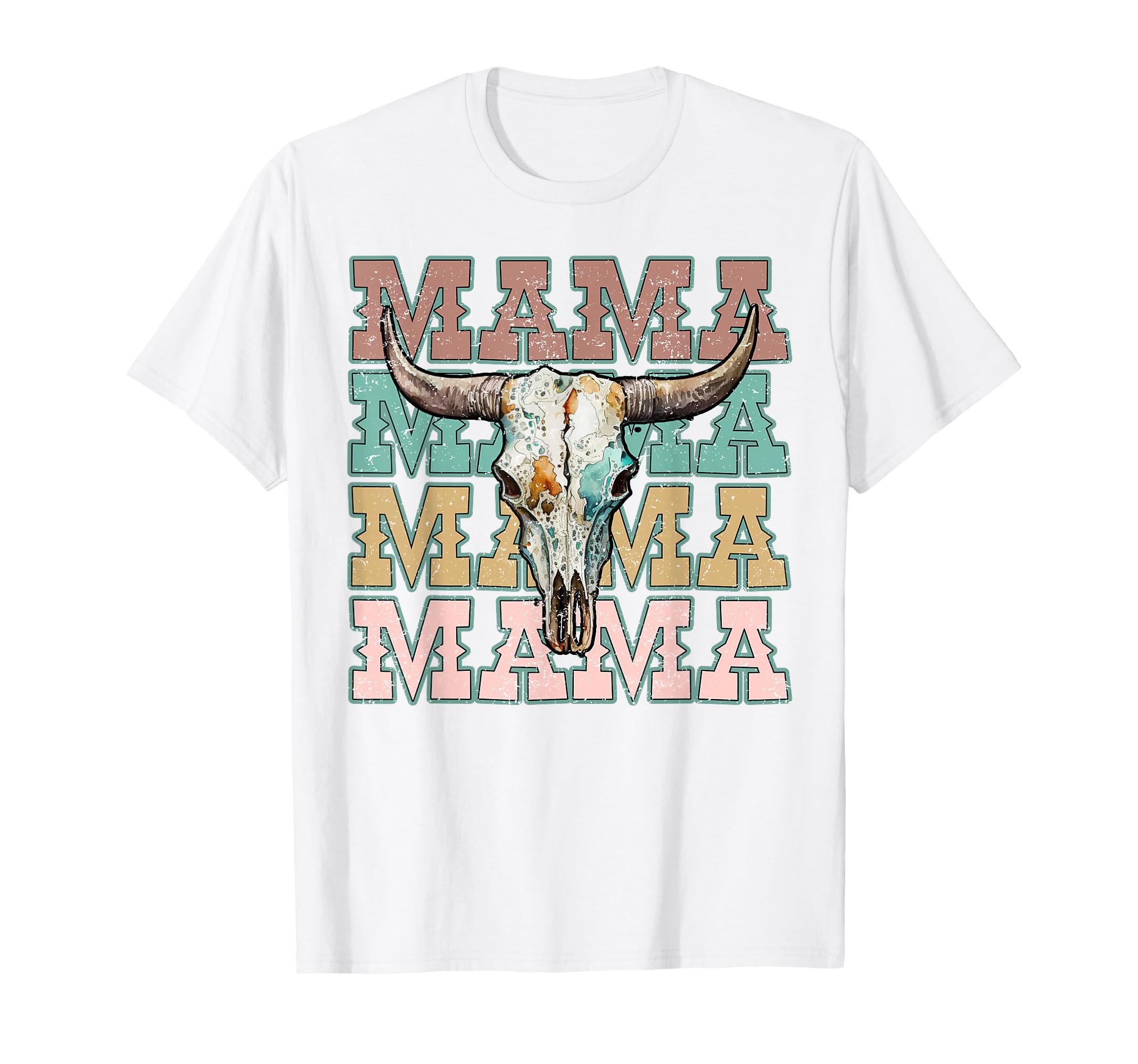 Mama Western Mom Bull Skull Cow Skull Mom T-Shirt - Custom Art Print Unisex - T-Shirt, Sweatshirt, Hoodie