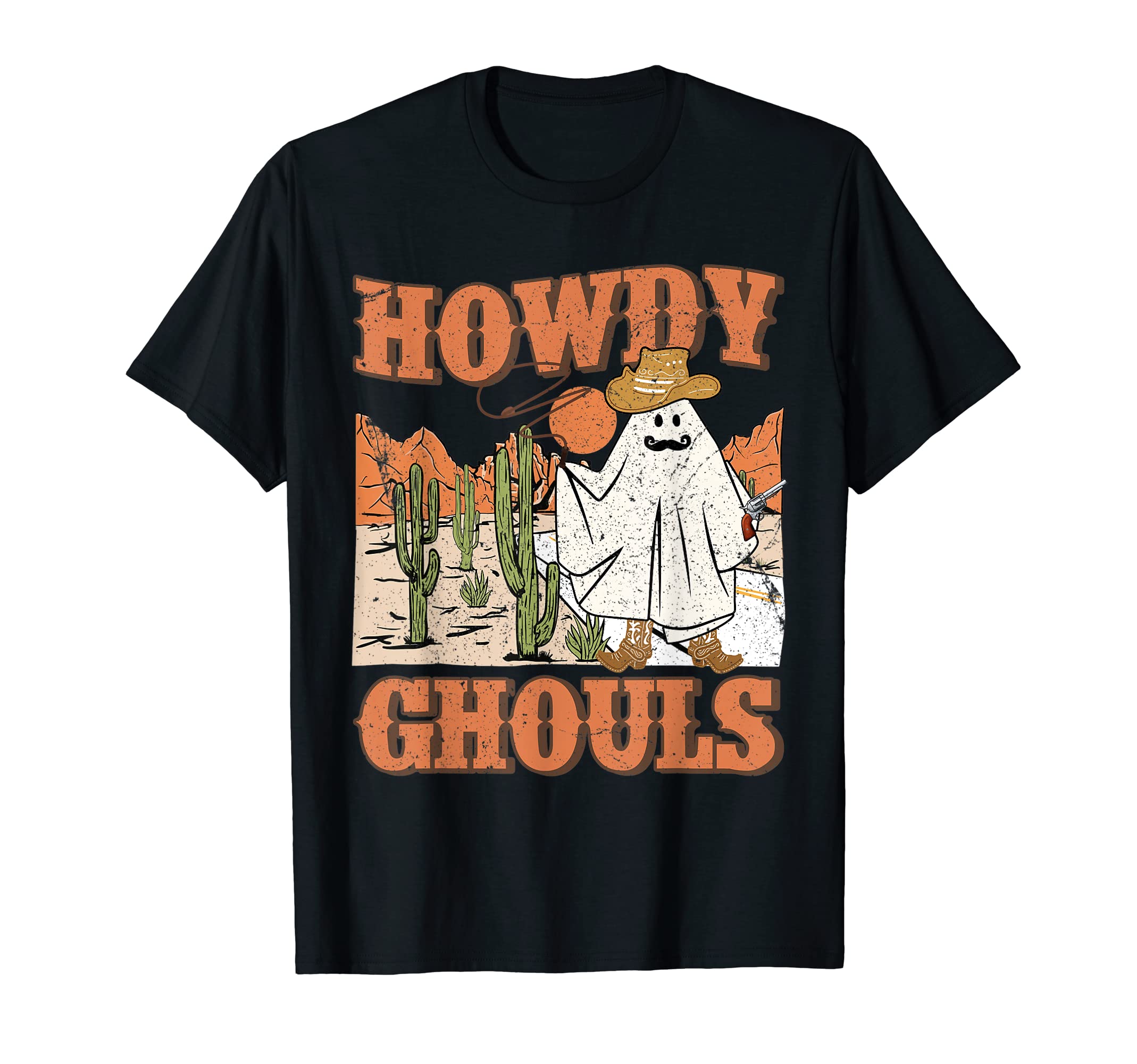 Howdy Ghouls Halloween Ghost Cowboy T-Shirt - Streetwear Style Men Women - T-Shirt, Sweatshirt, Hoodie