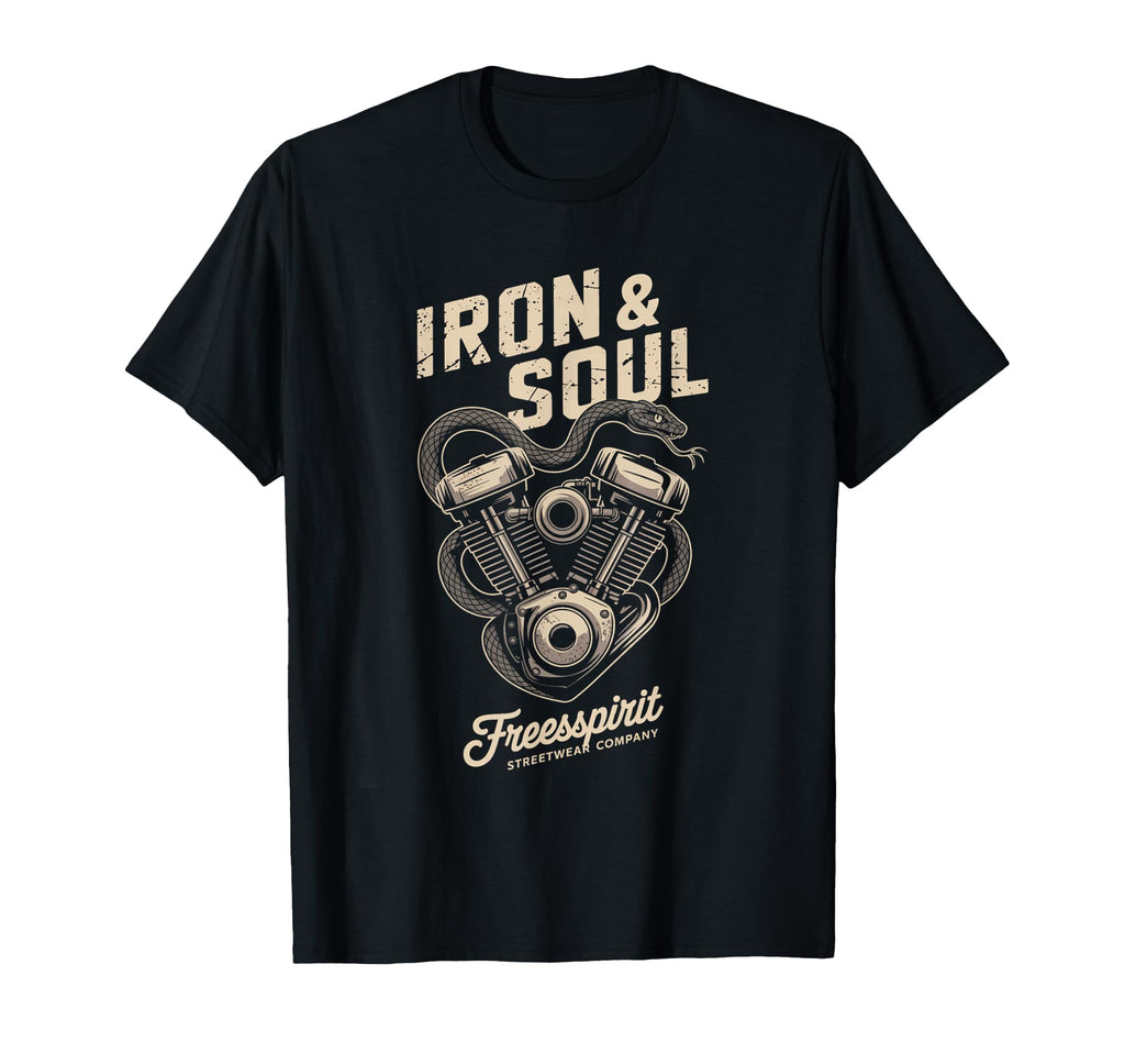 Iron Soul Motorcycle Biker T-Shirt - Novelty Apparel for Adults - T-Shirt, Sweatshirt, Hoodie