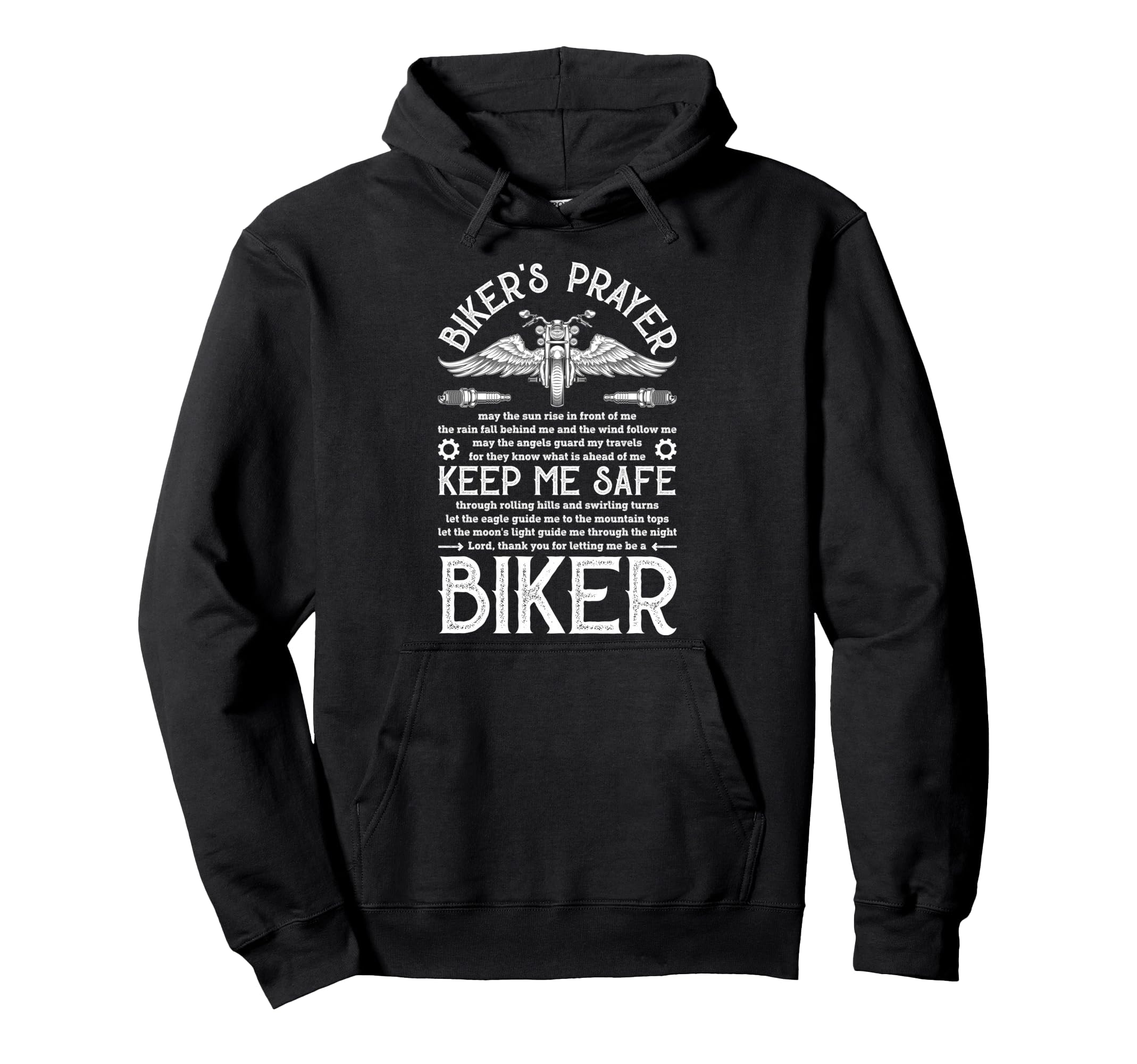 Bikers Prayer Motorcycle Biker Biking Hoodie - Minimalist Print Unisex - T-Shirt, Sweatshirt, Hoodie