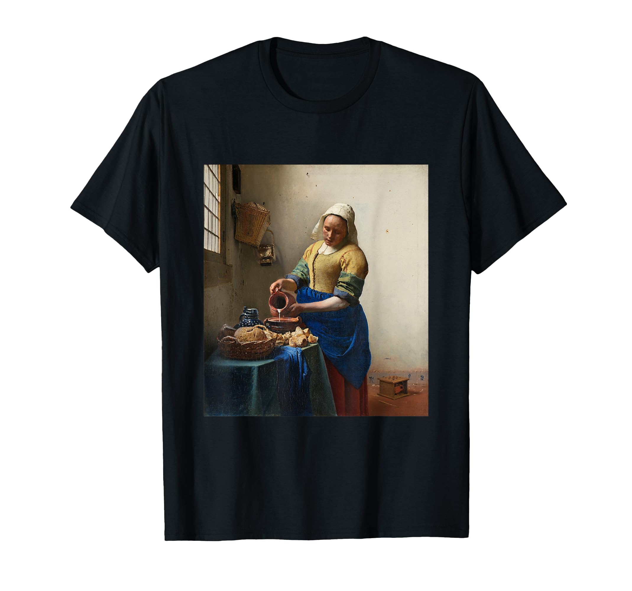Vermeer Milkmaid Painting Art T-Shirt - Custom Art Print for Adults - T-Shirt, Sweatshirt, Hoodie