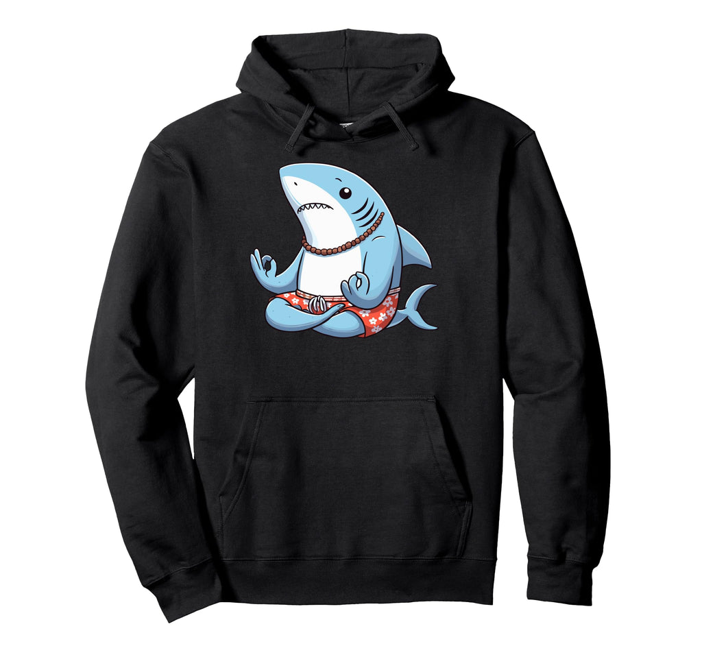 Meditation Shark Yoga Pose Relaxing Hoodie - Graphic Print for Adults - T-Shirt, Sweatshirt, Hoodie