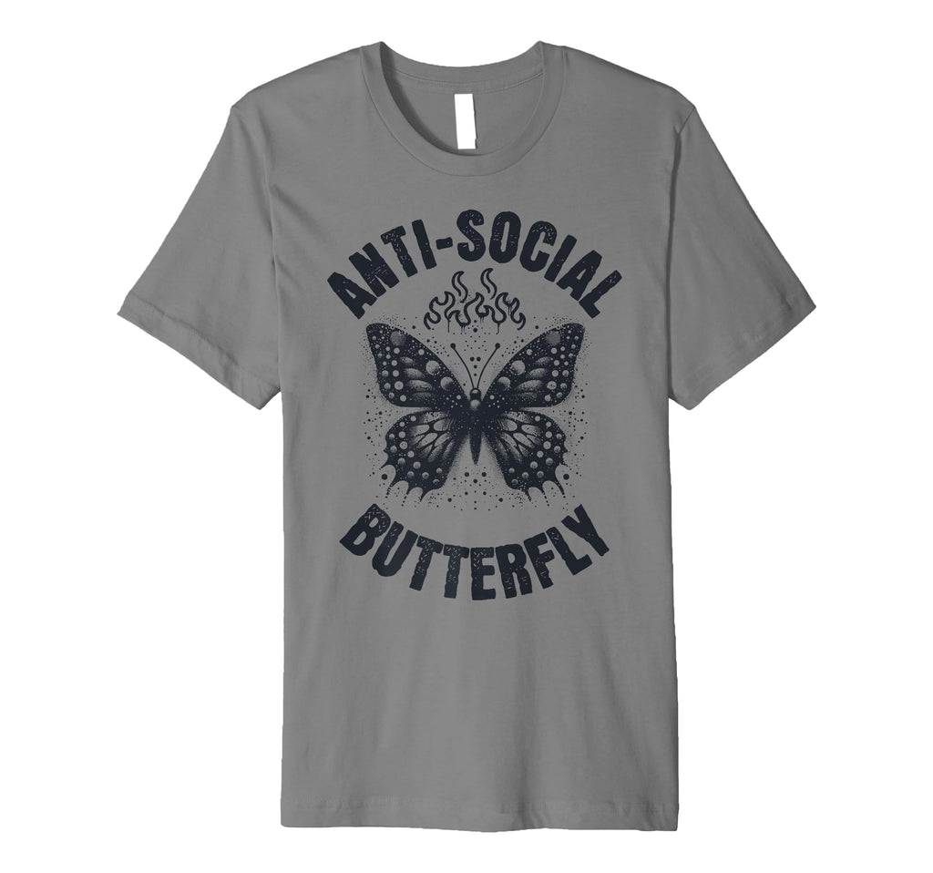 Mens Anti Social Butterfly Funny Awkward T-Shirt - Graphic Print Unisex - T-Shirt, Sweatshirt, Hoodie